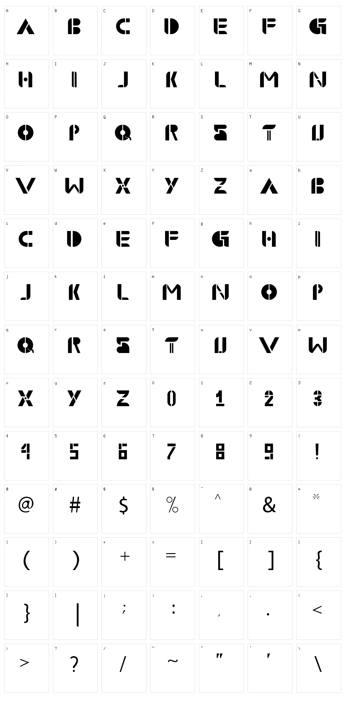 Demachina Character Set