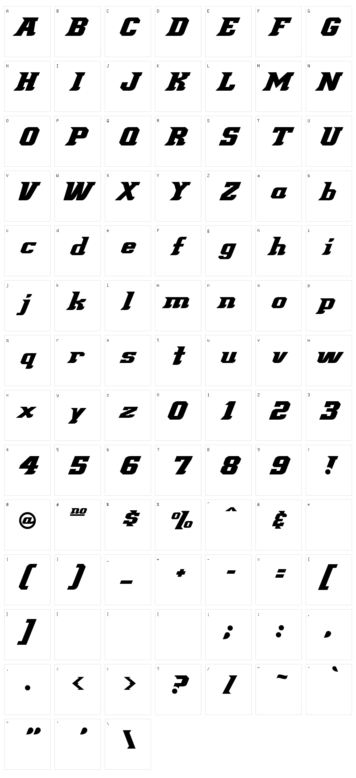 Demonized Character Set