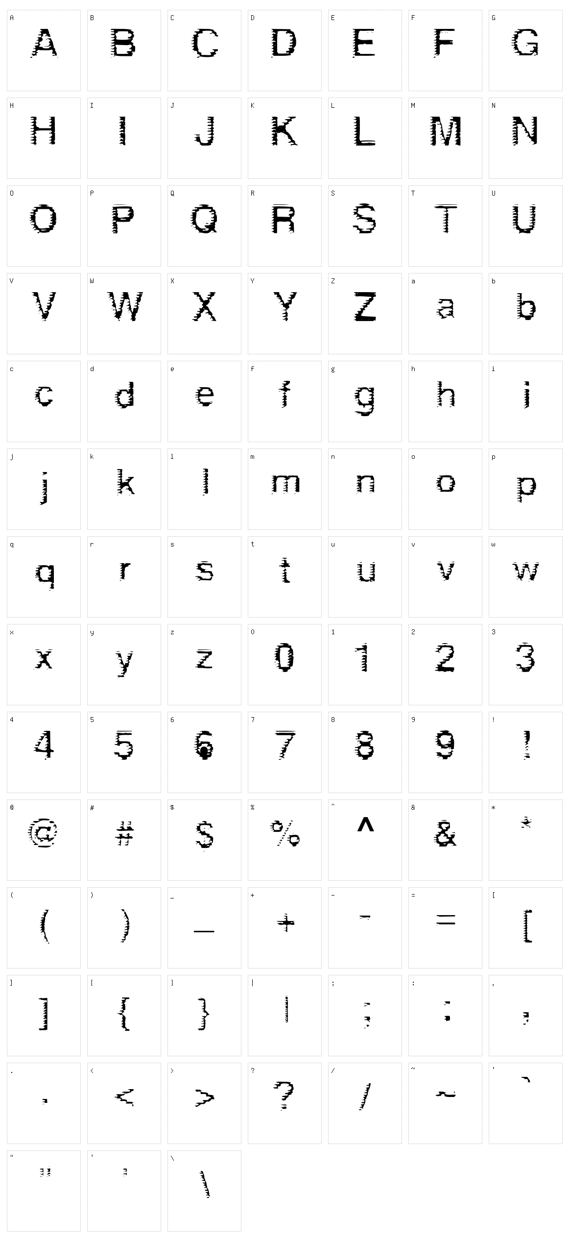 deRez Character Set