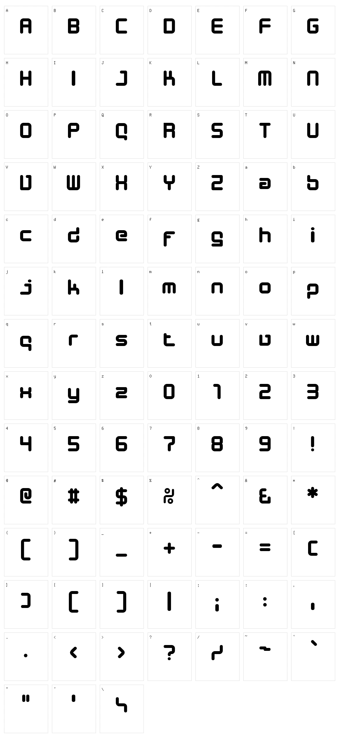 Designer Block Character Set