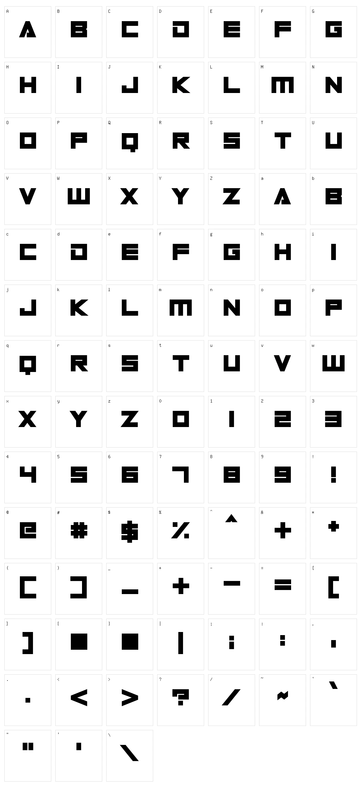 Digital Dare Character Set