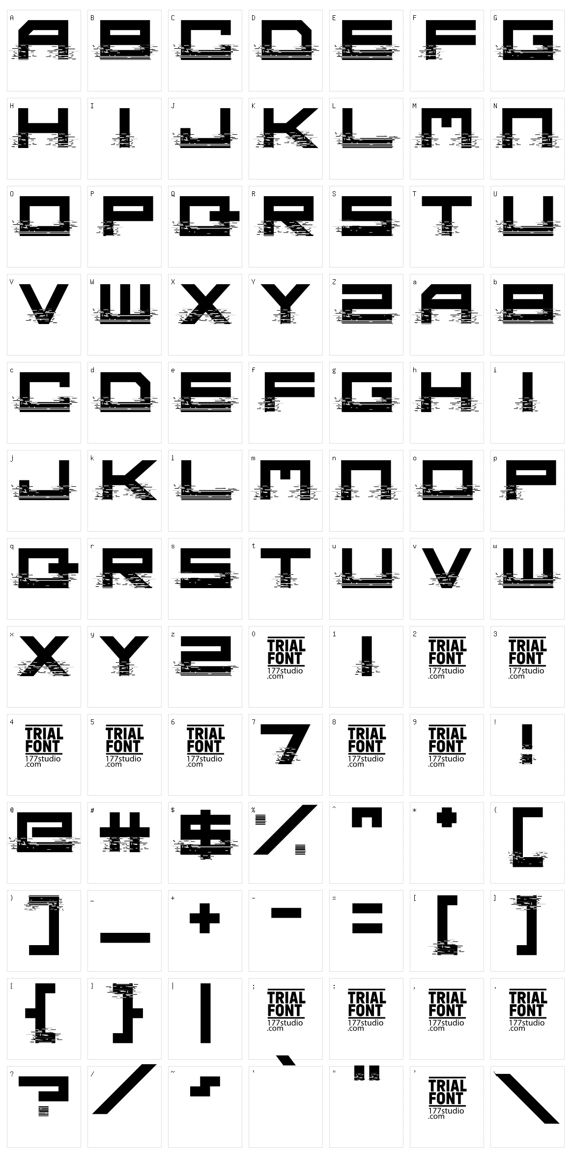 Digital Glitch Character Set