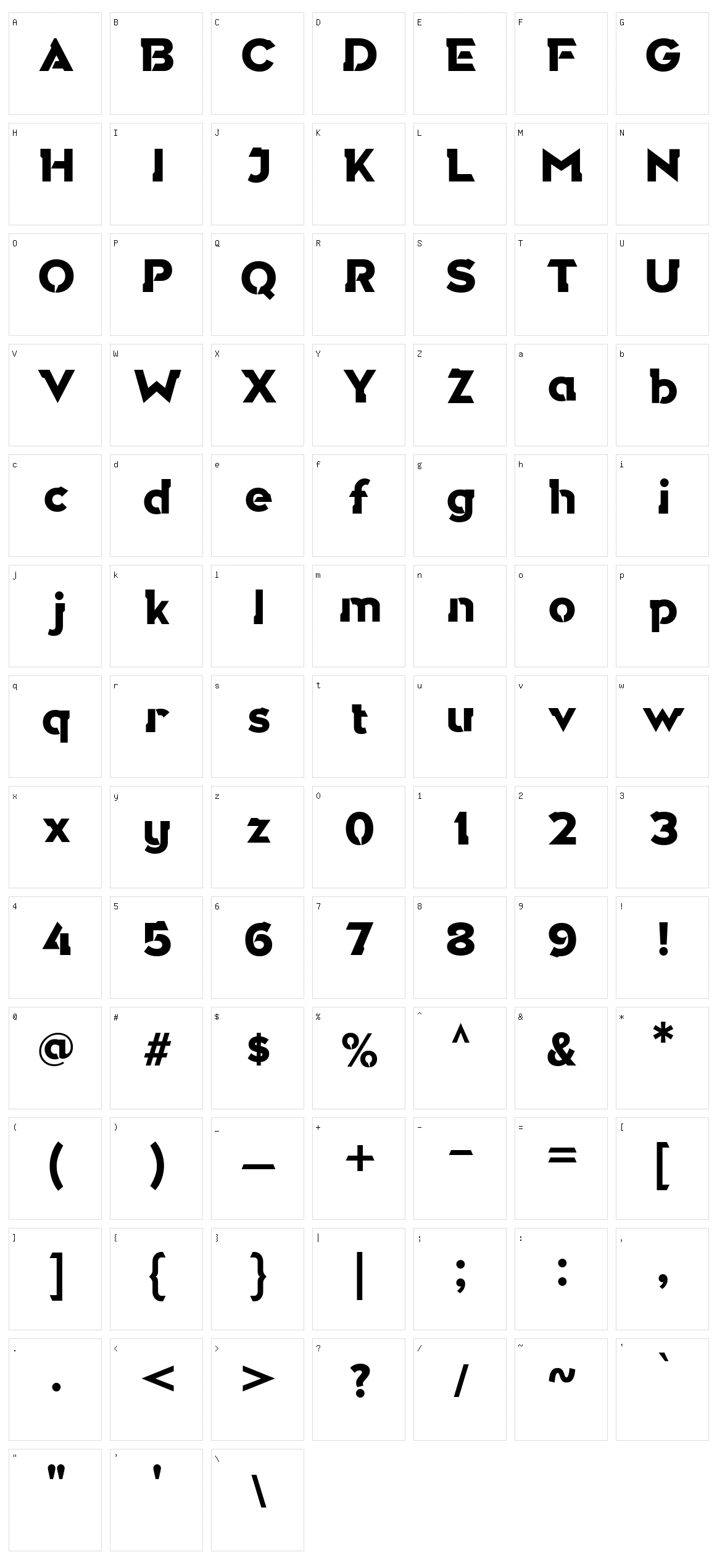 Dirga Character Set