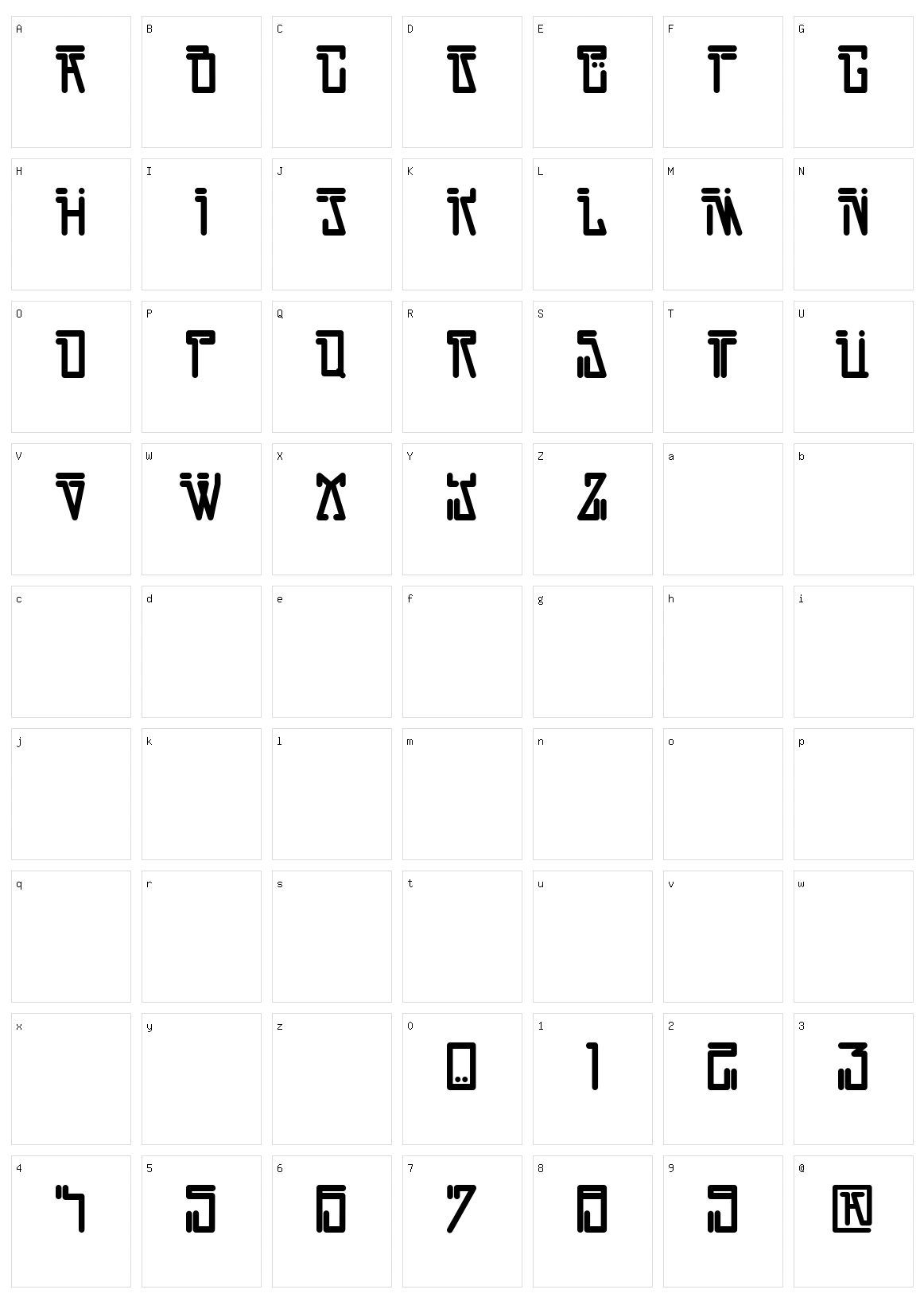 Dirty Vega Character Set