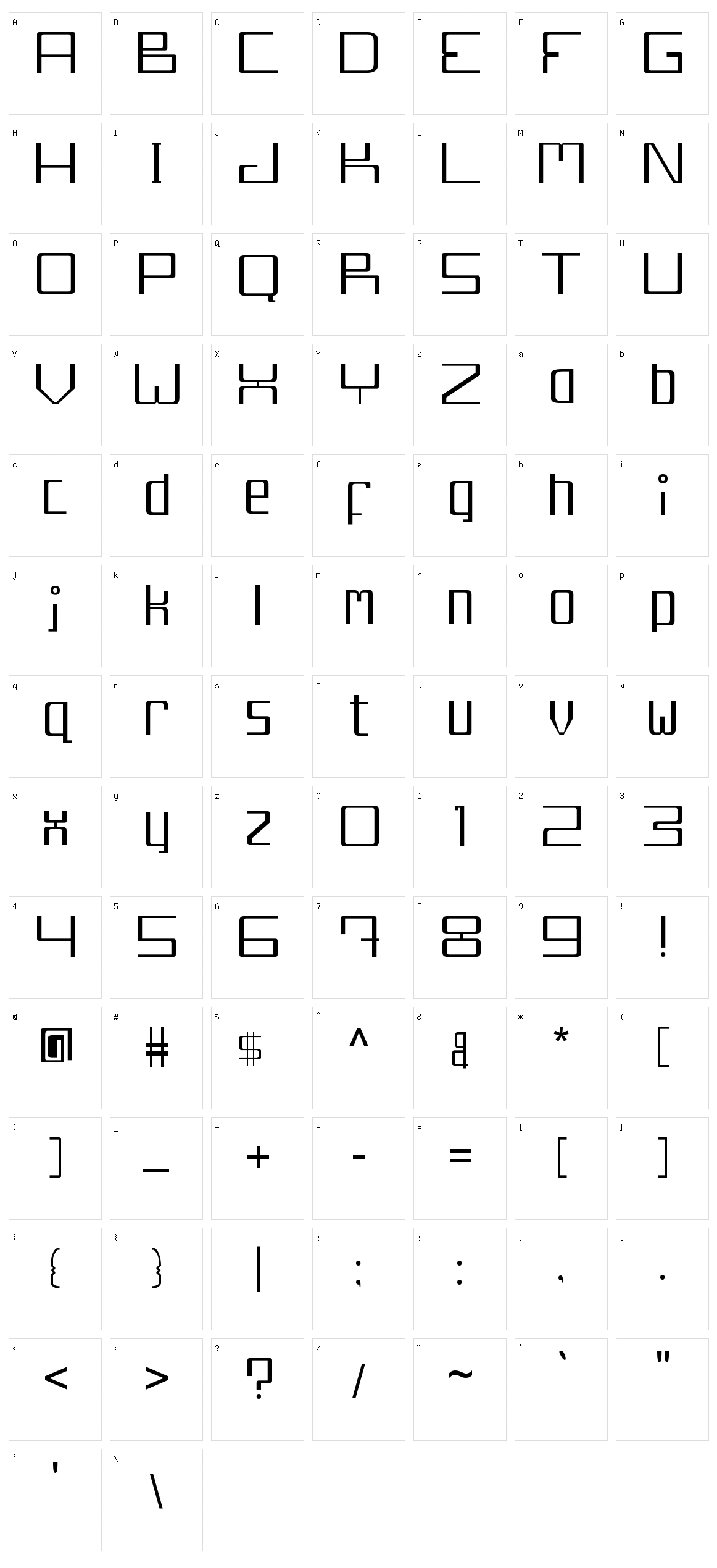 Djakarta 13210 Character Set