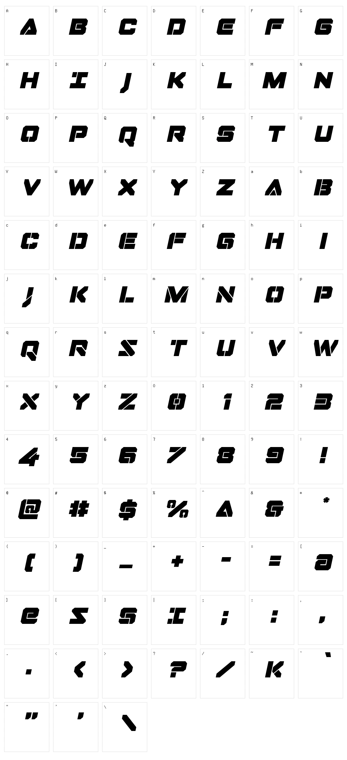 Domino Jack Character Set