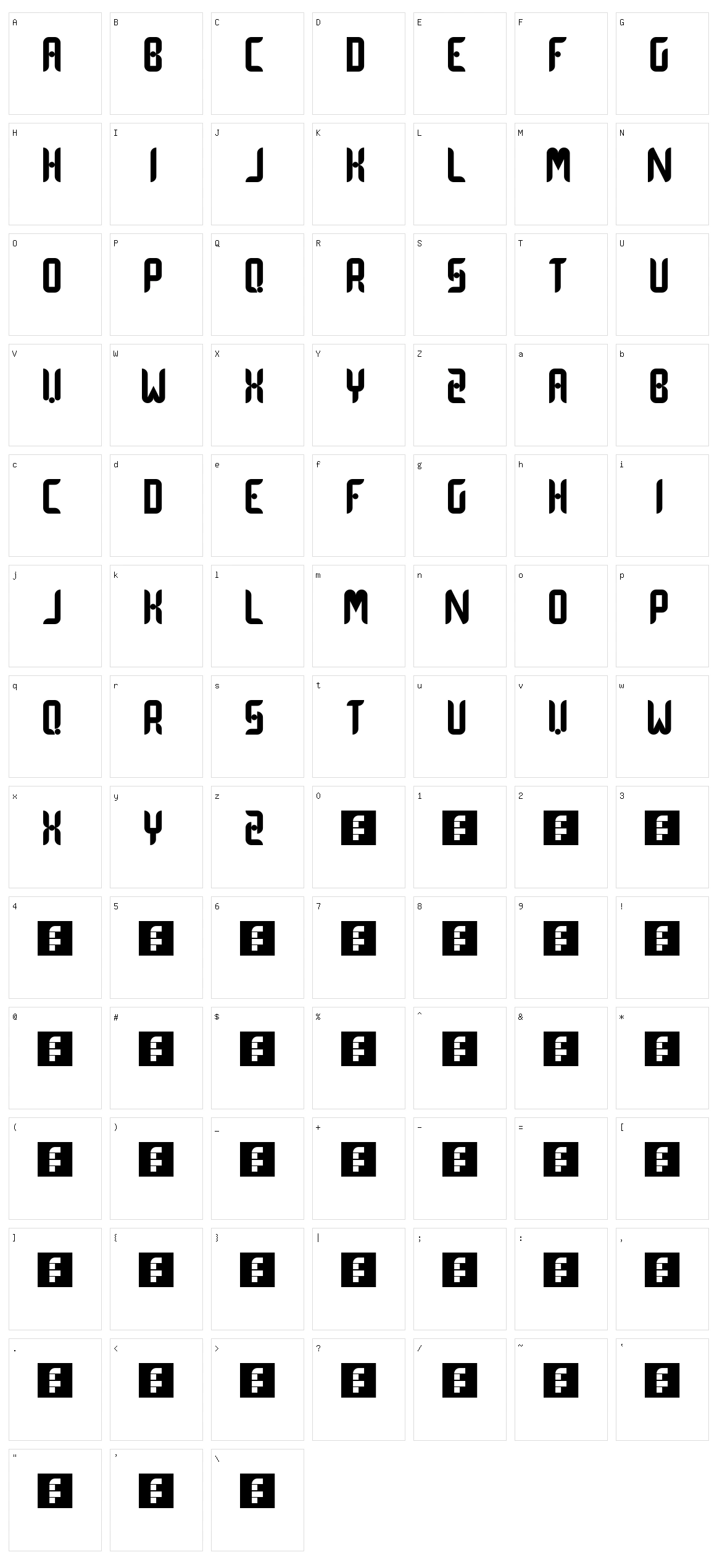 Dot Curve Character Set