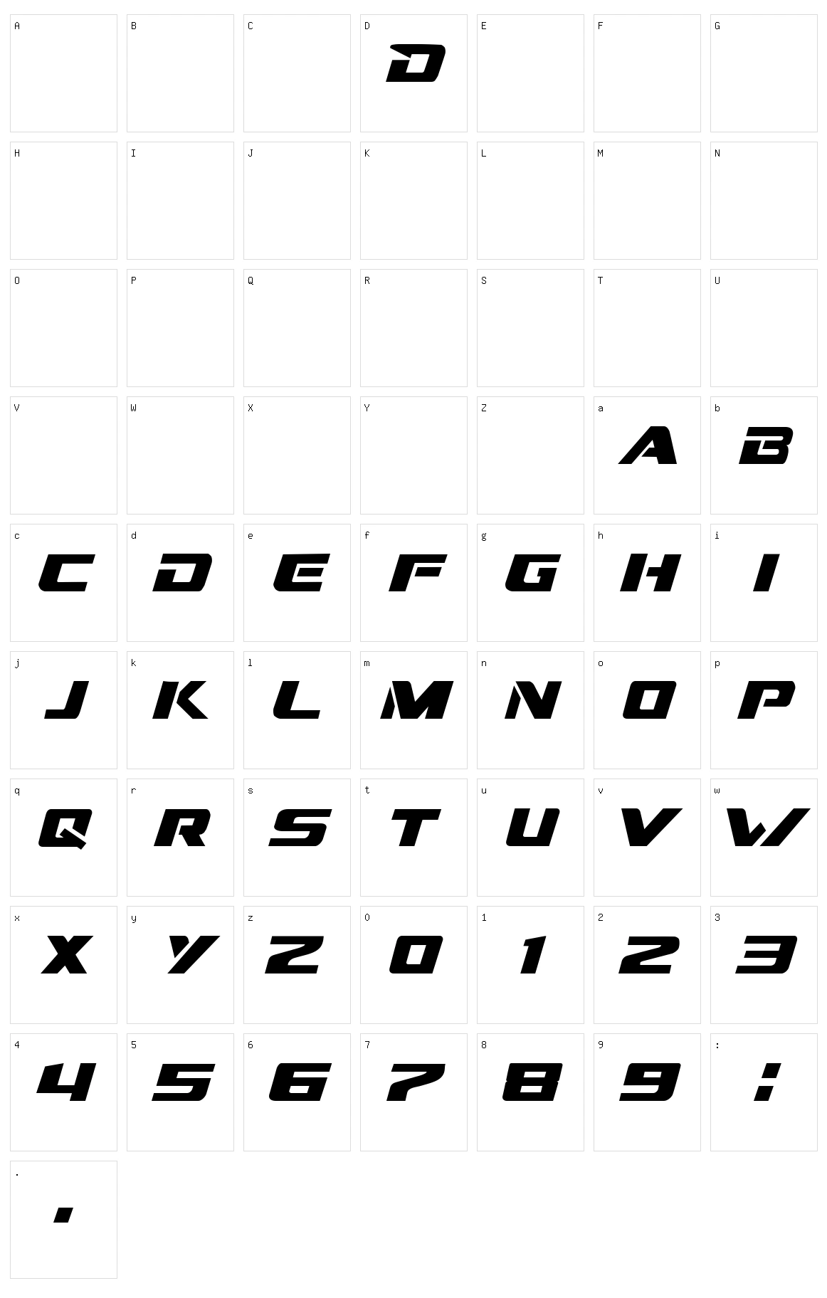 Dream MMA Character Set