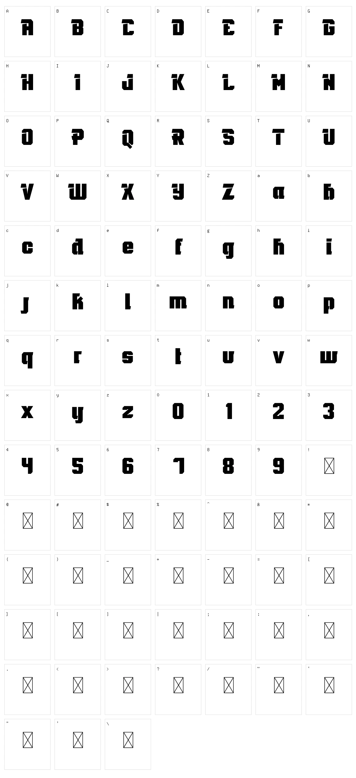 Dujitsu Character Set