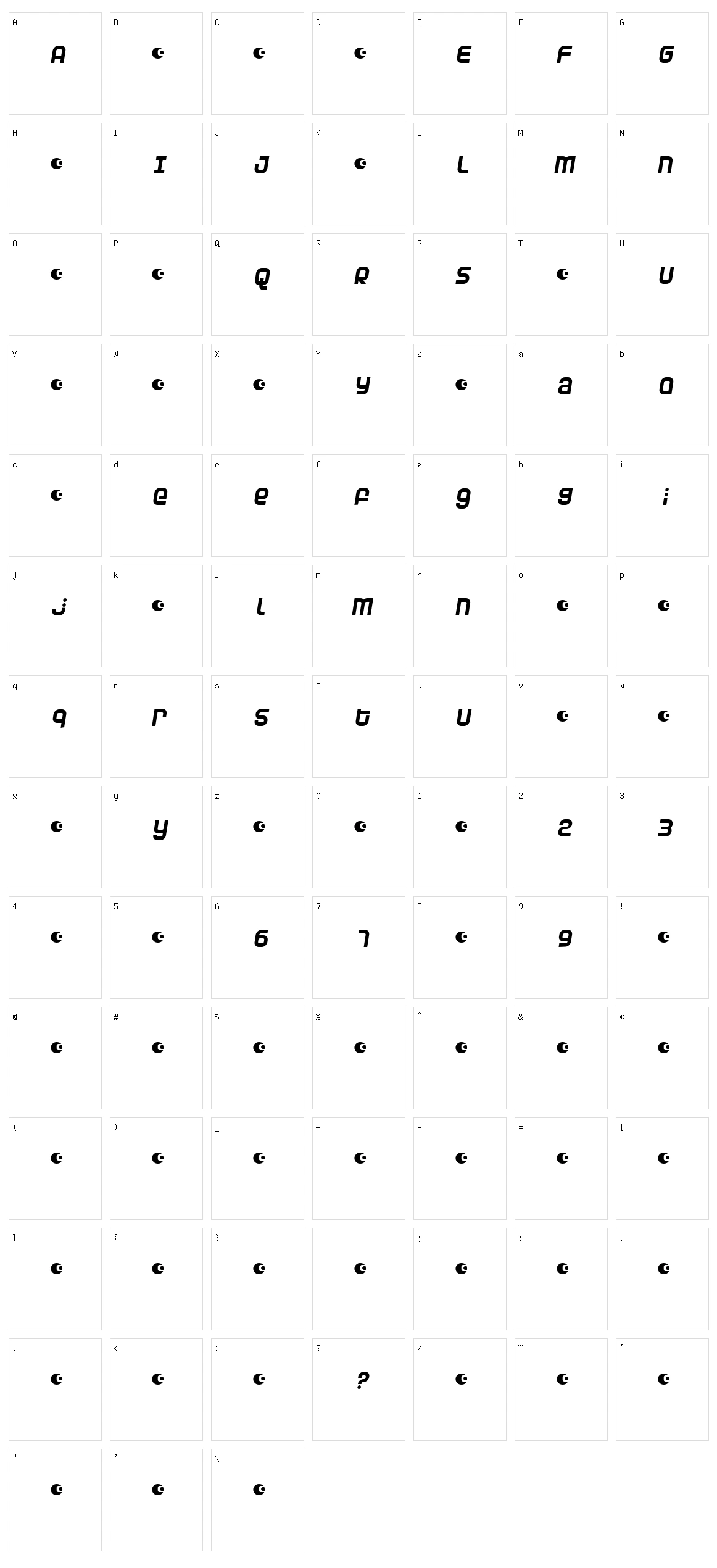 Dunebug Character Set