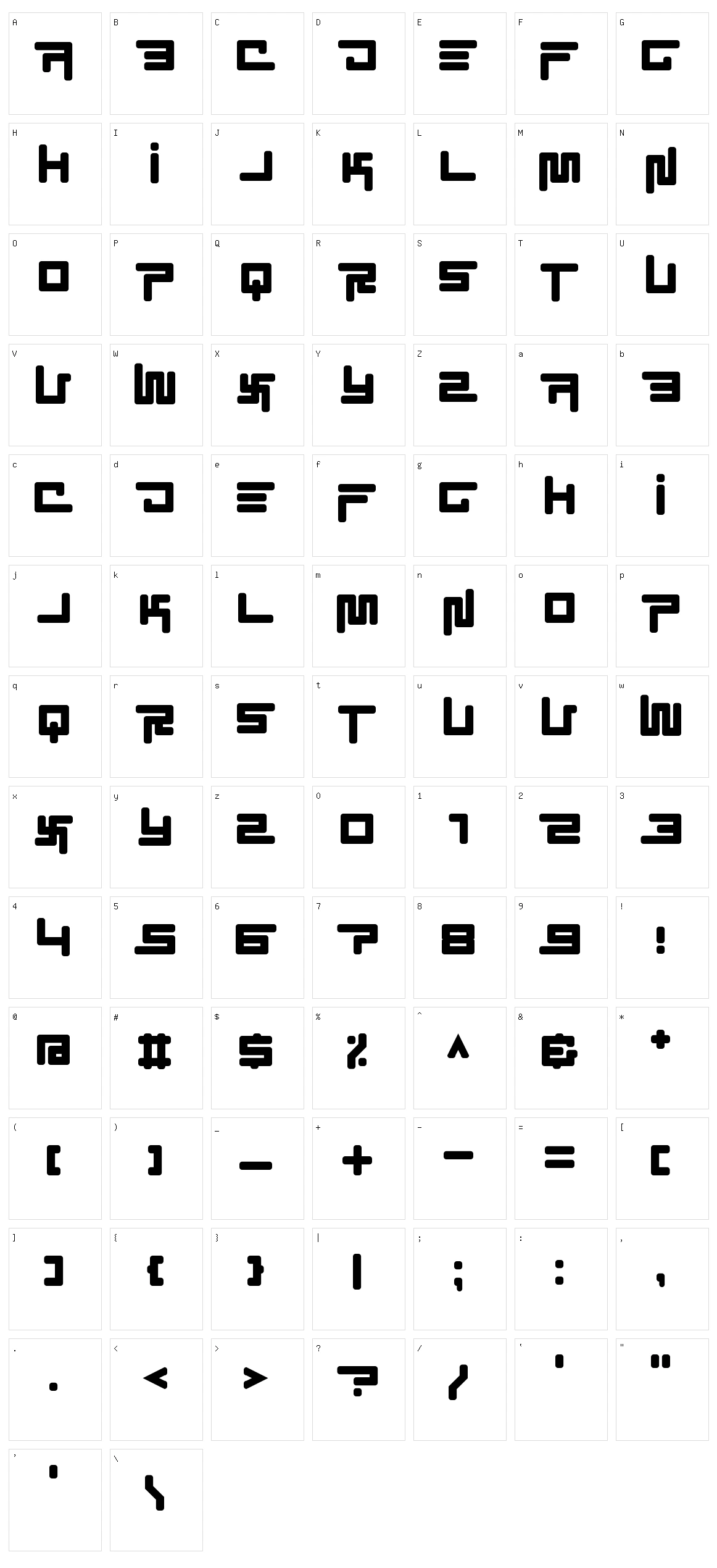 EC SimpliCity Character Set