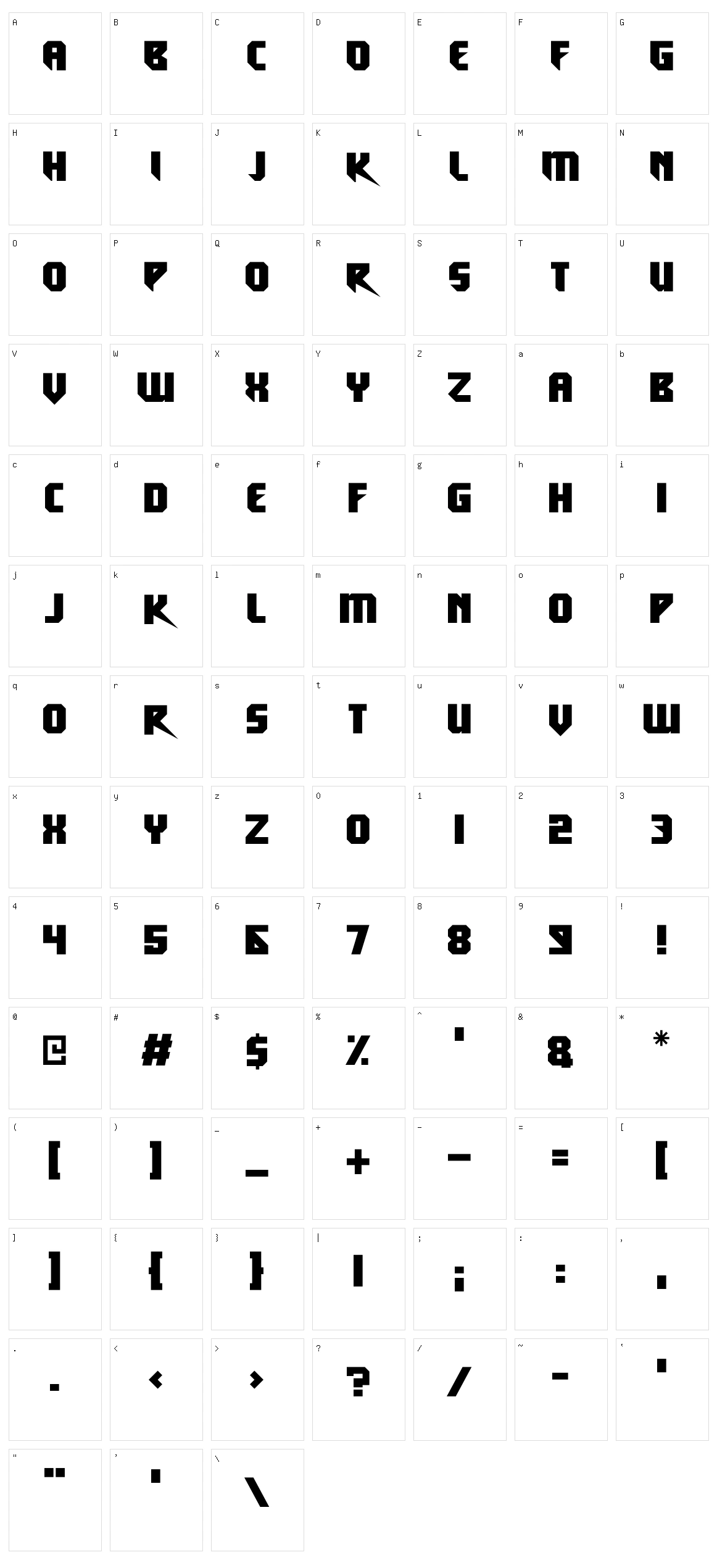 Electric Kicks Character Set