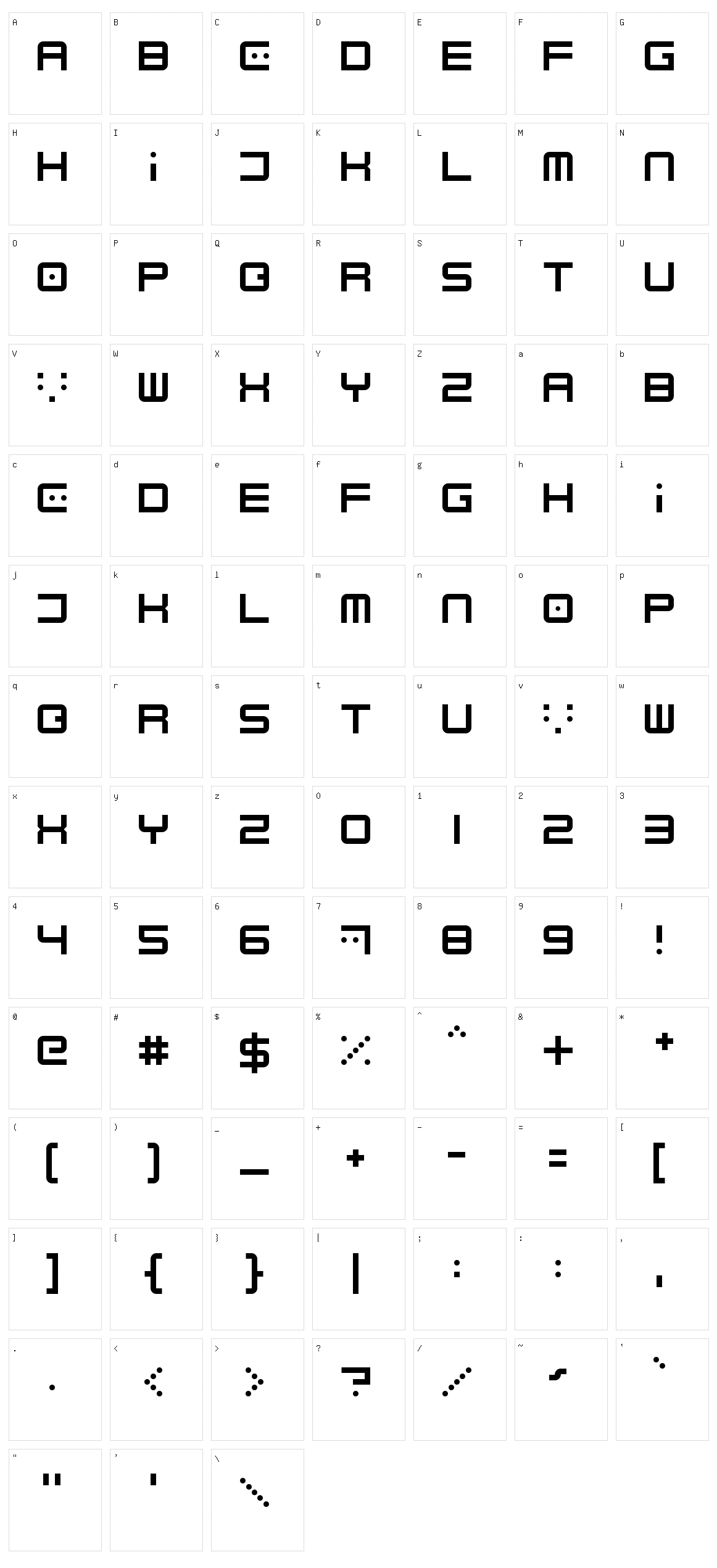 Electrobyte Character Set