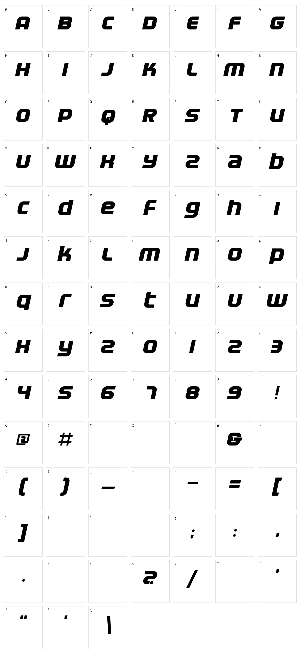 Electrofied Character Set