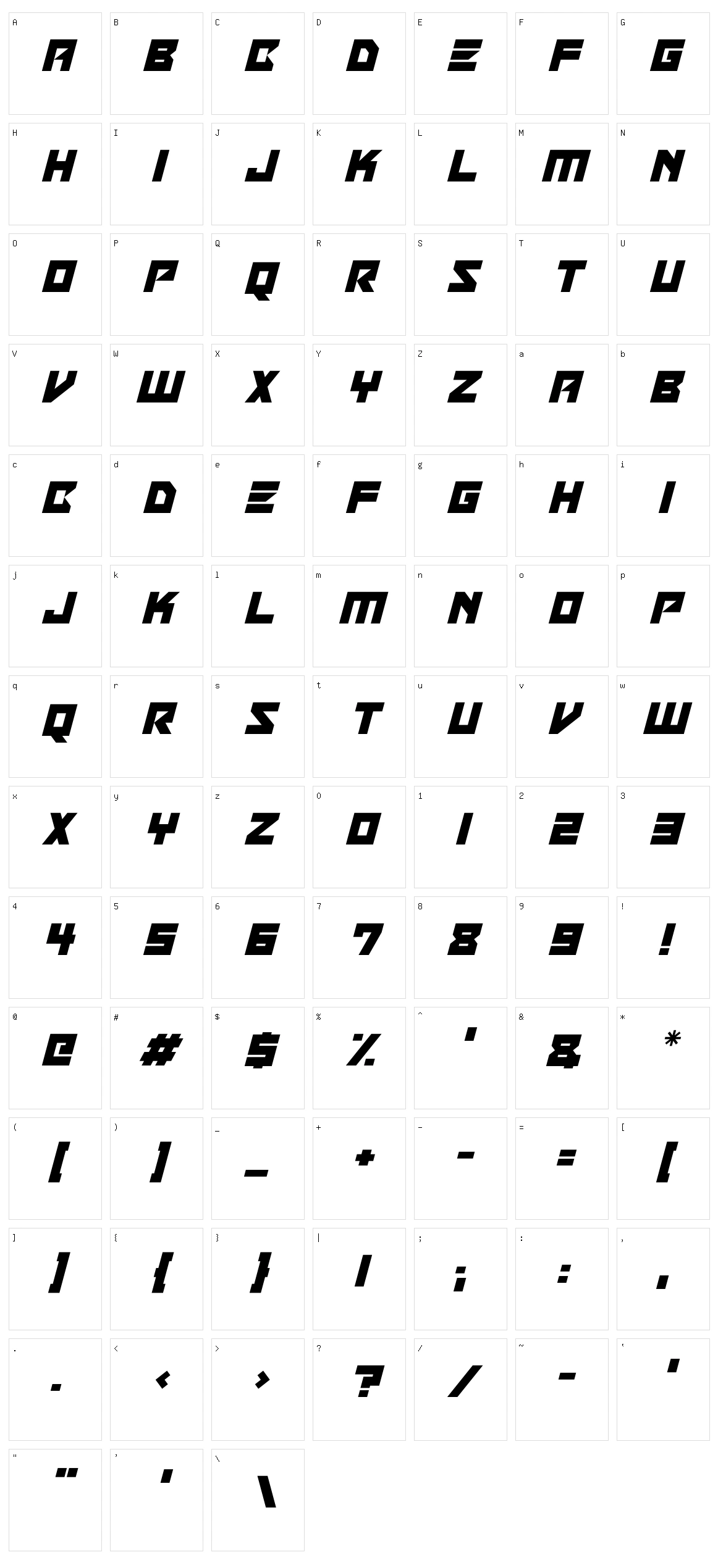 Electron Pulse Character Set