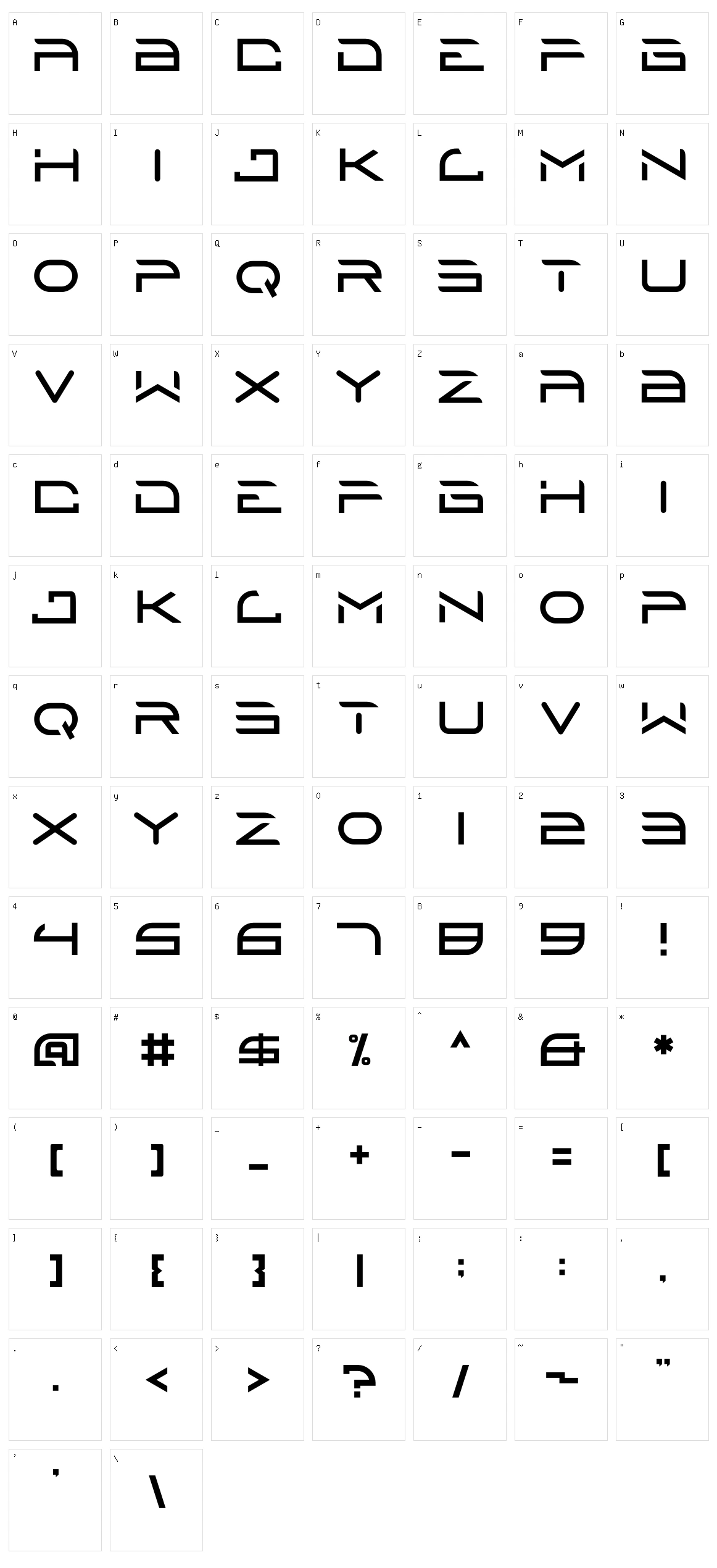 Eproxy Character Set