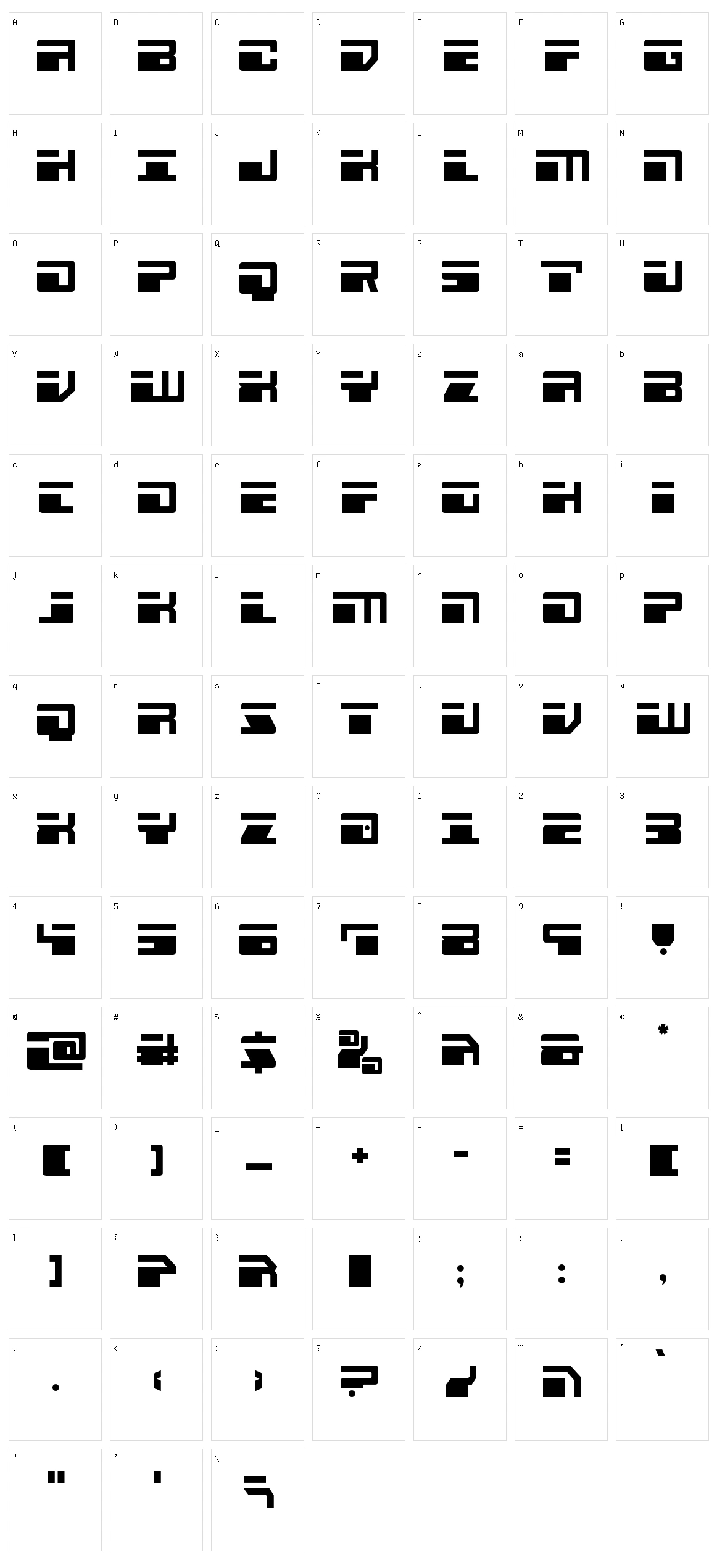 Escape Velocity Character Set