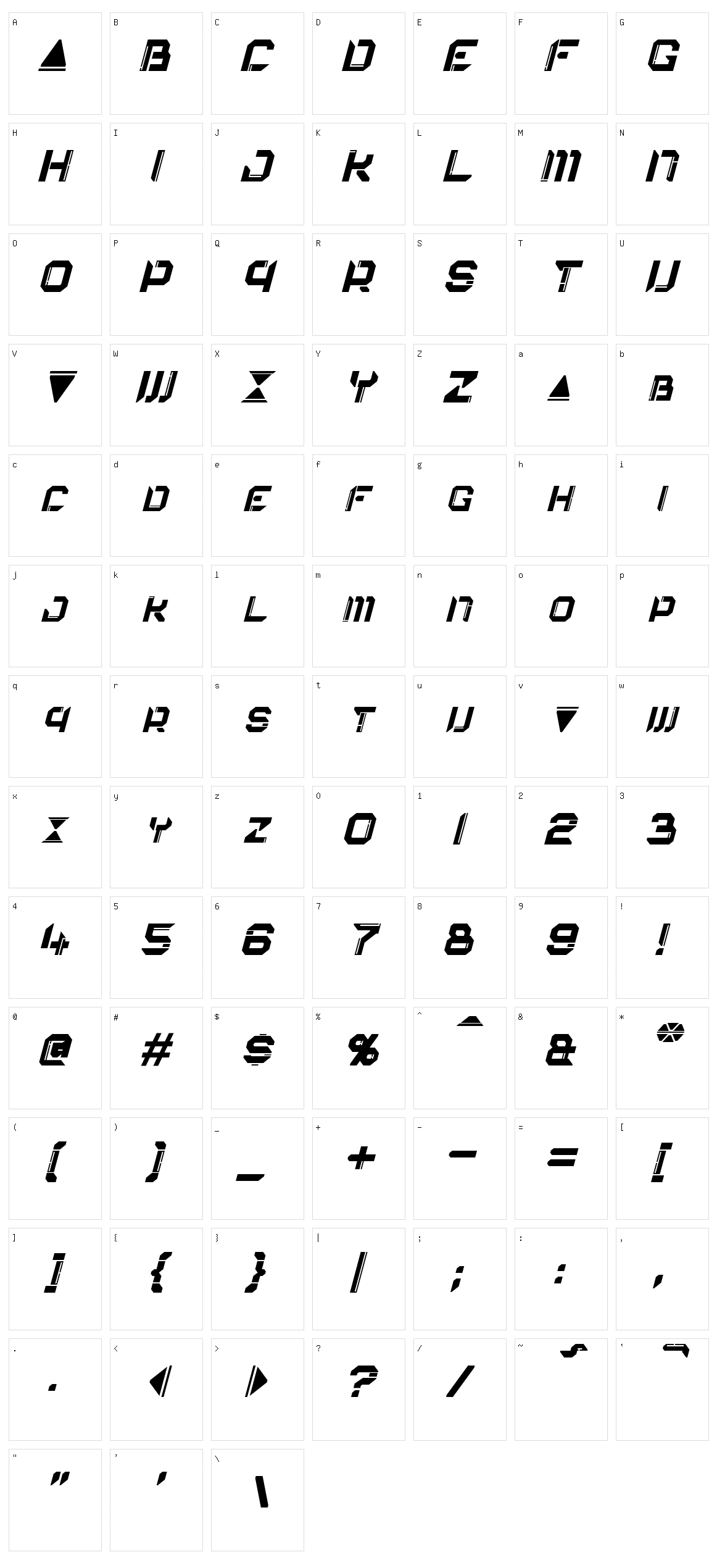 Eurocorp Character Set