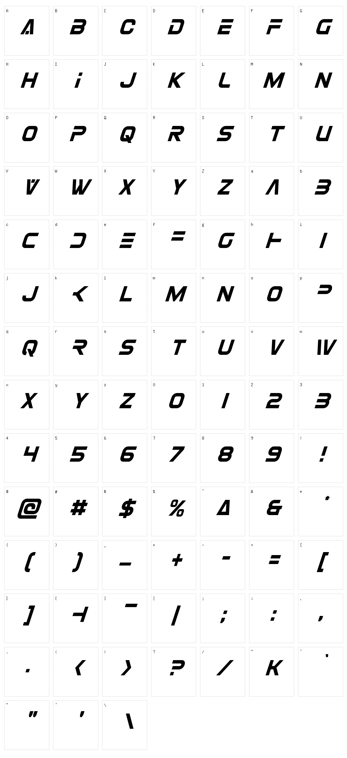 Eurofighter Character Set