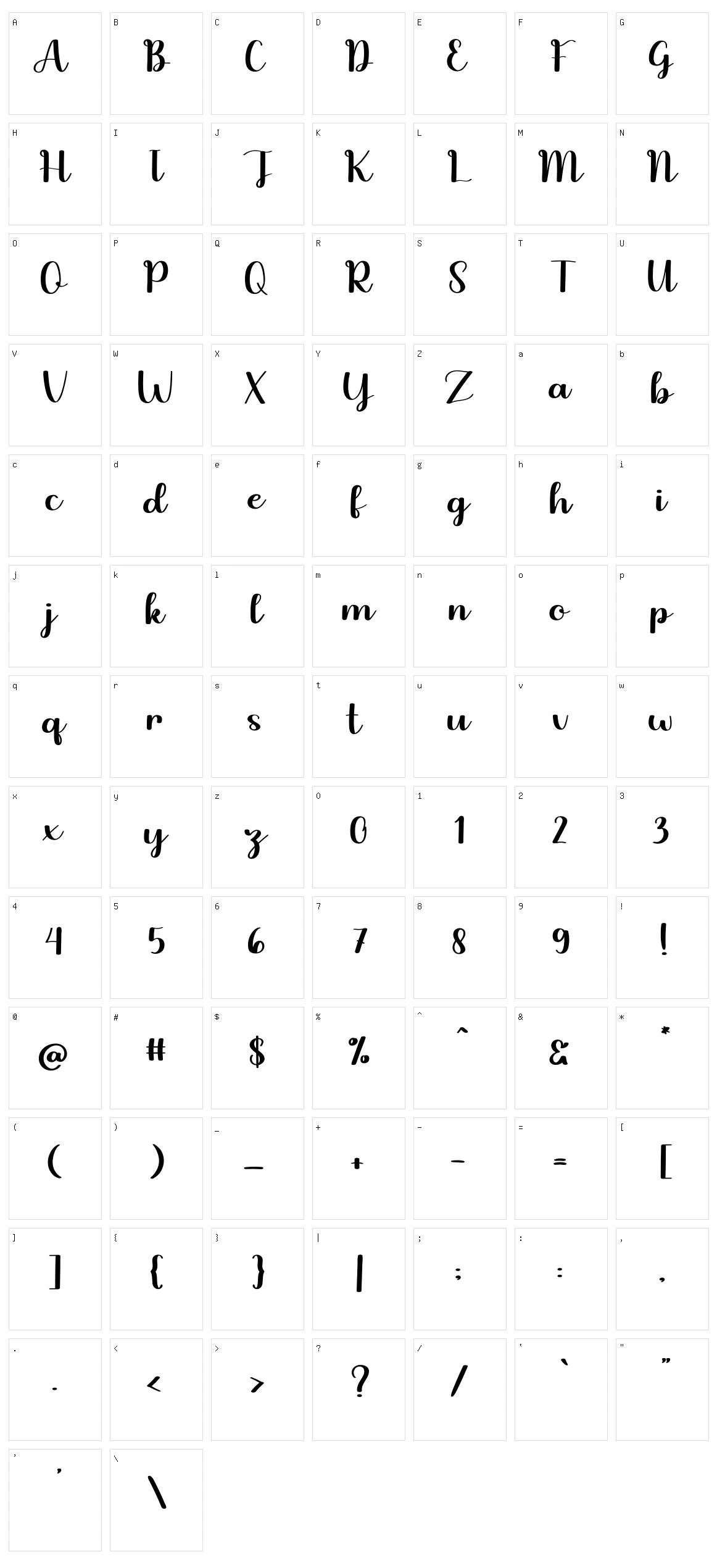 Brown Sugar Character Set