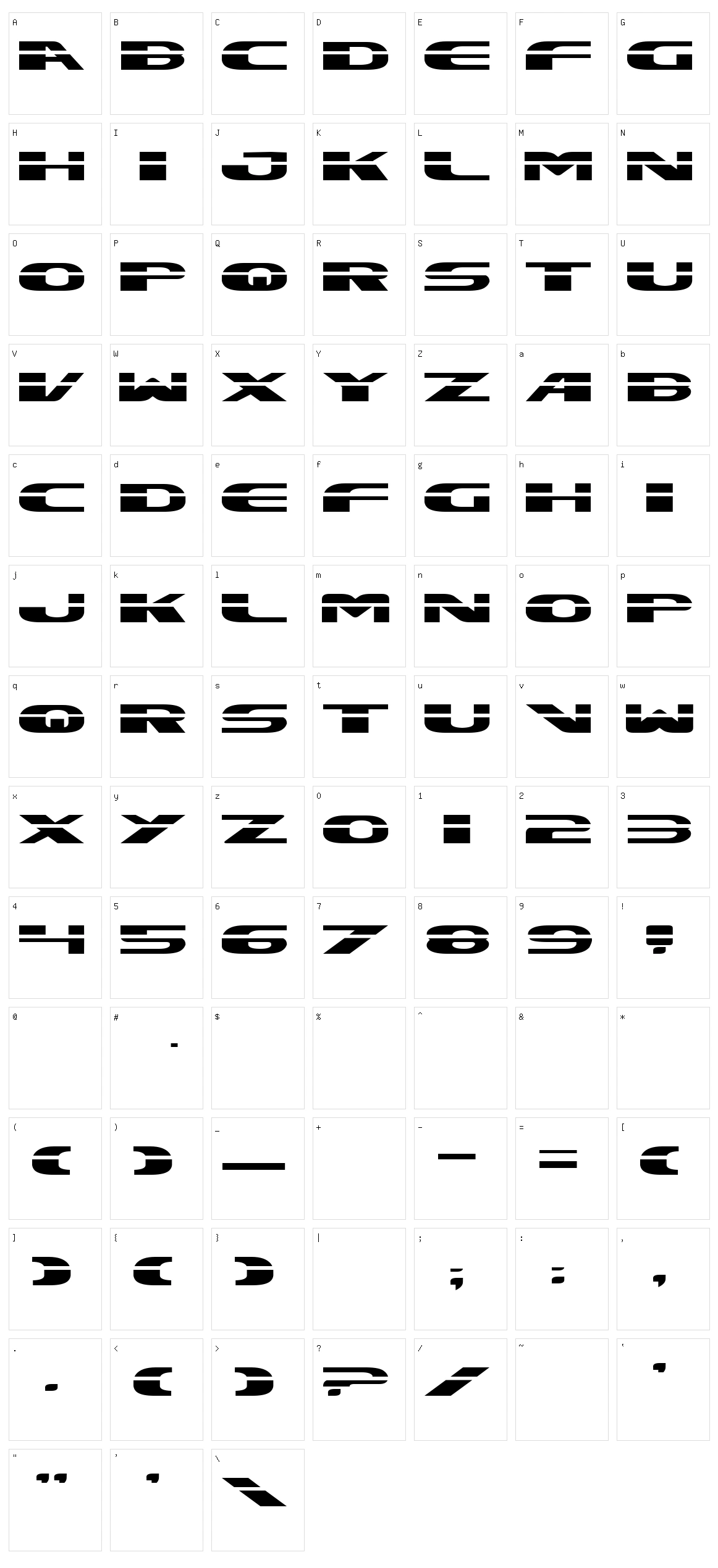 Excelerate Character Set