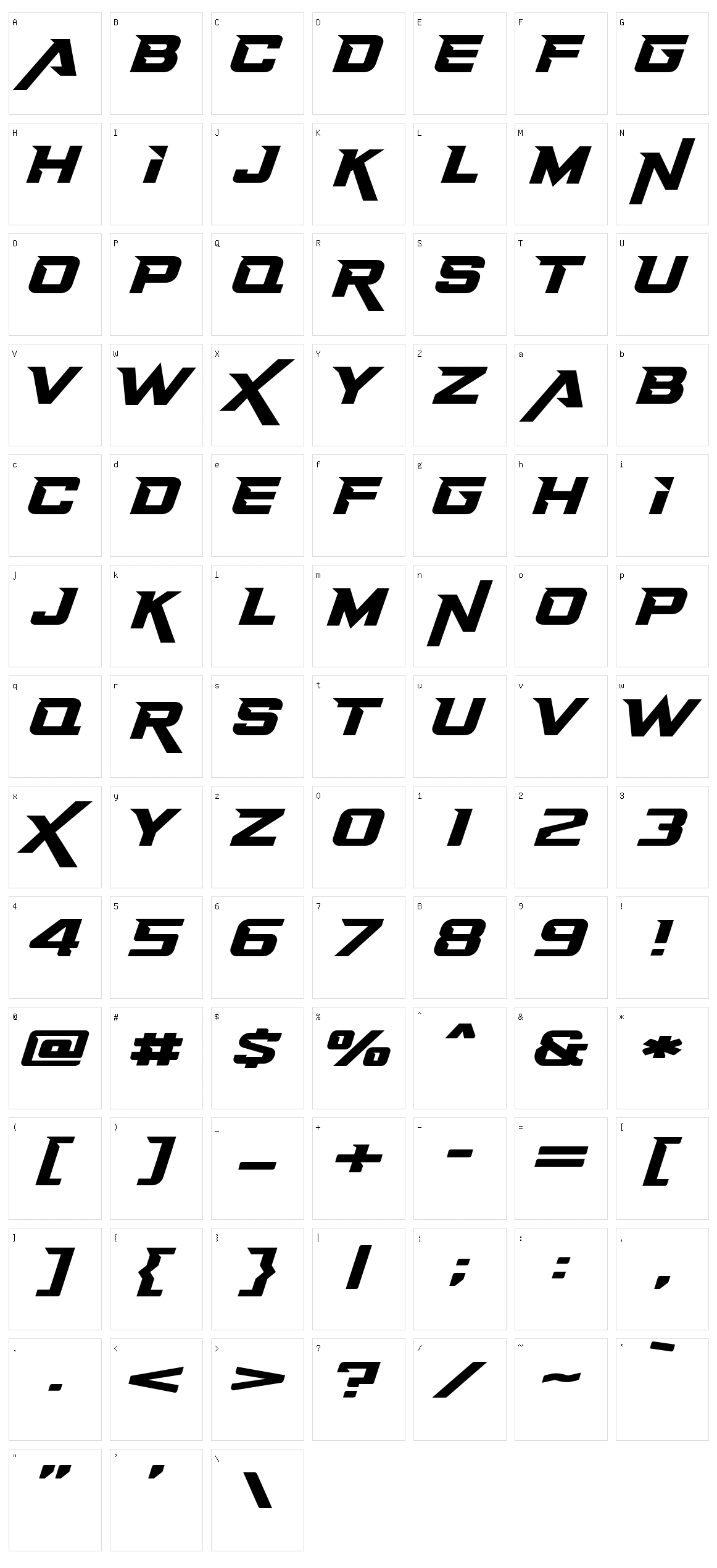 Exima Geometric Character Set