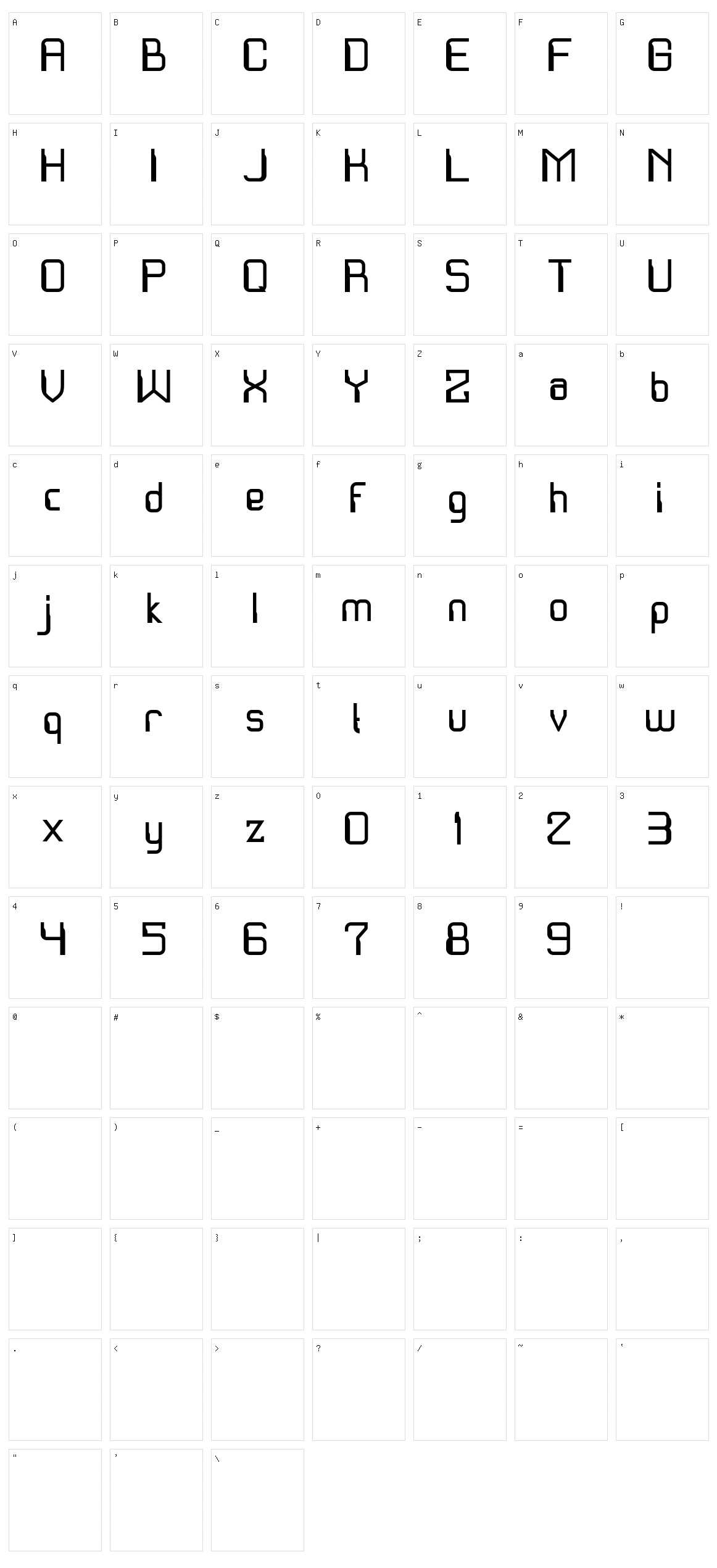 Exo Space Character Set