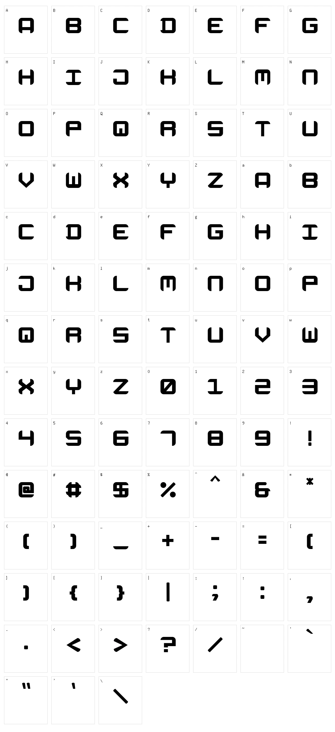 Expanse Character Set