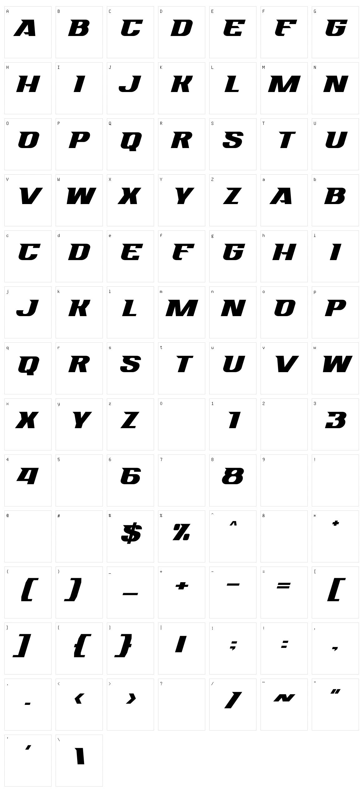 Fasten Character Set