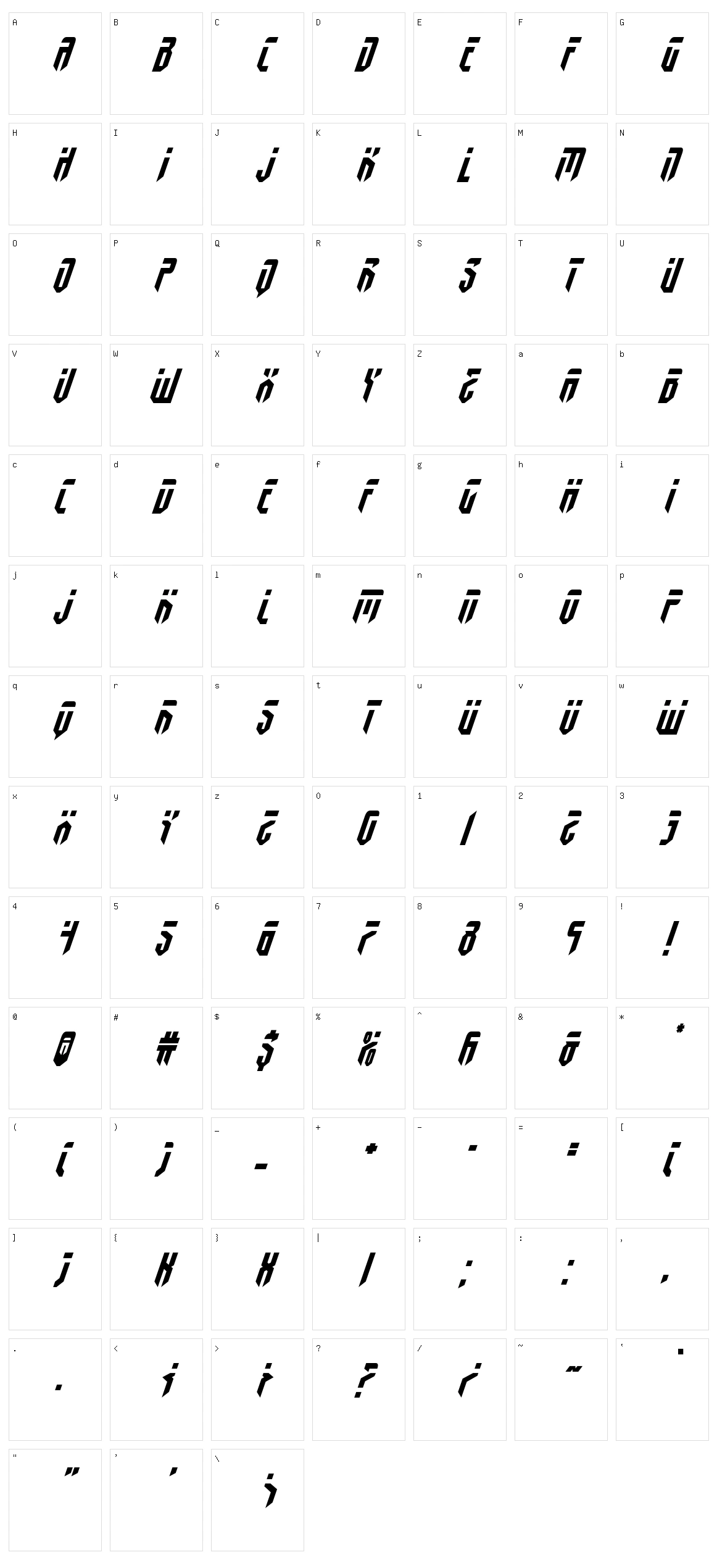 Fedyral Character Set