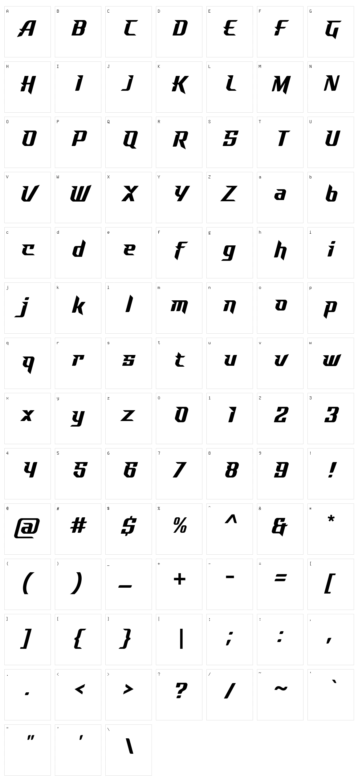 Fino Character Set