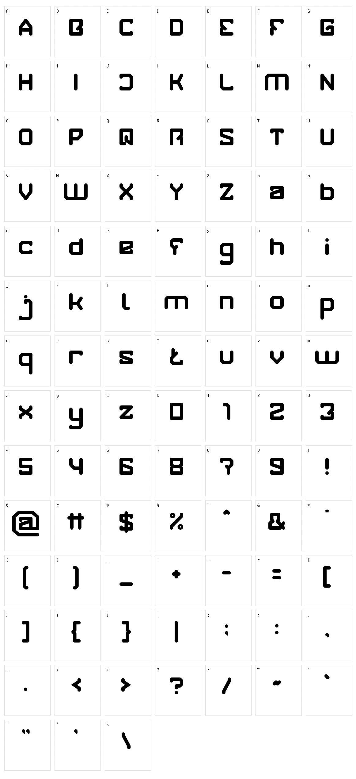 Firebug Character Set