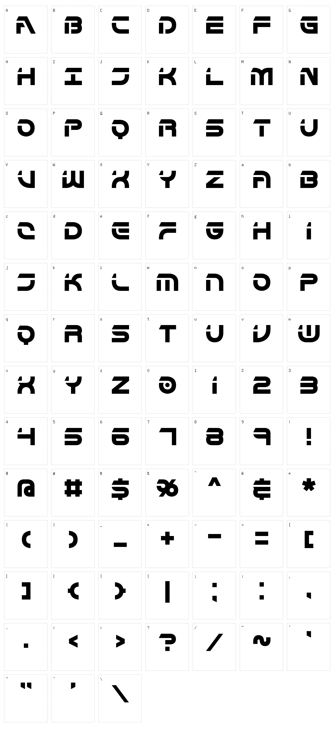 Flipside Character Set