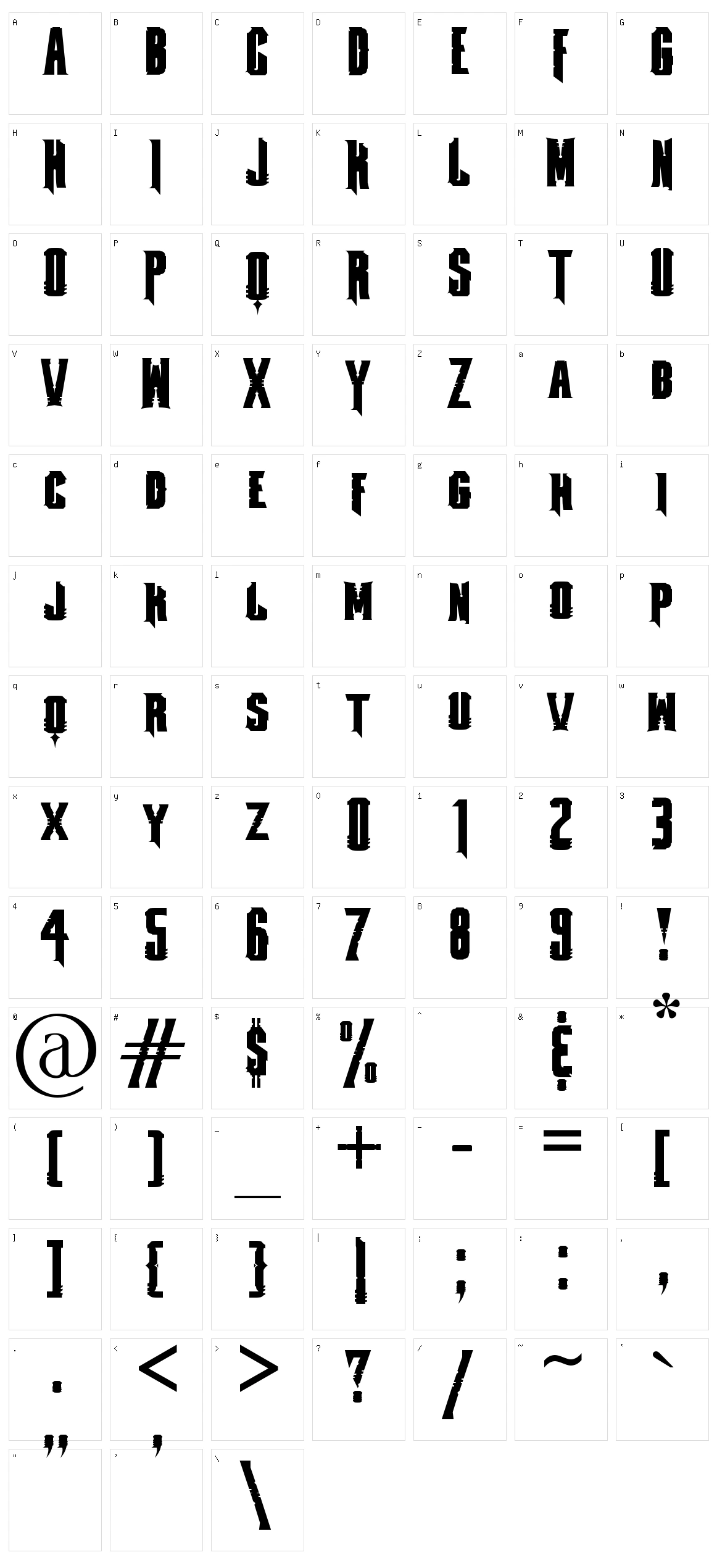 Fontmageddon Character Set