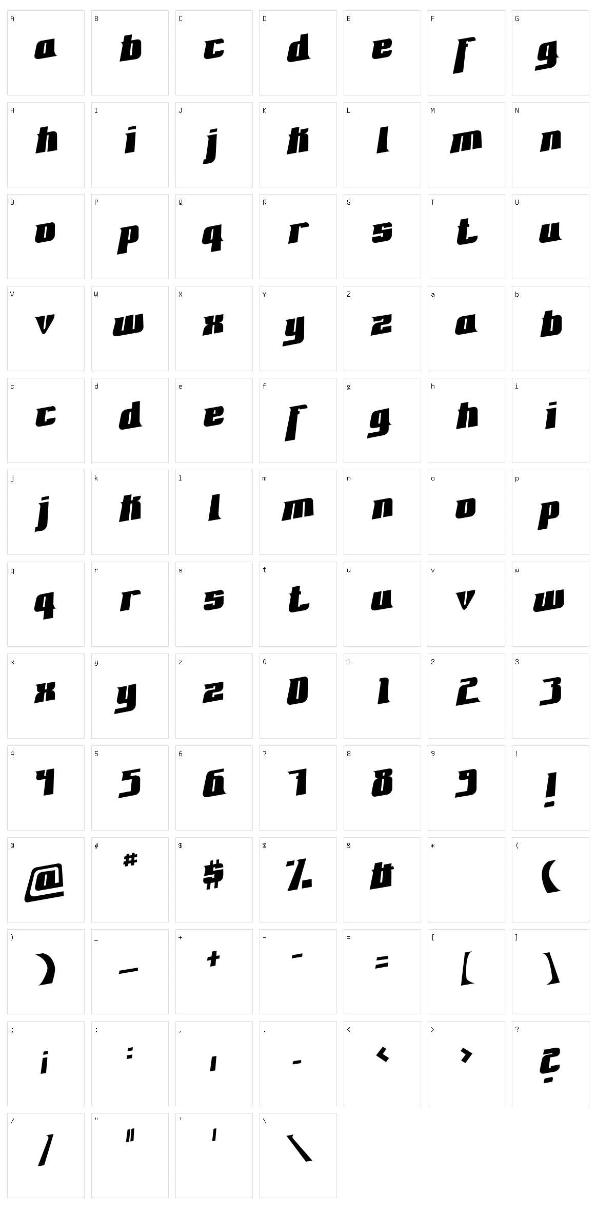 Fontovision Character Set