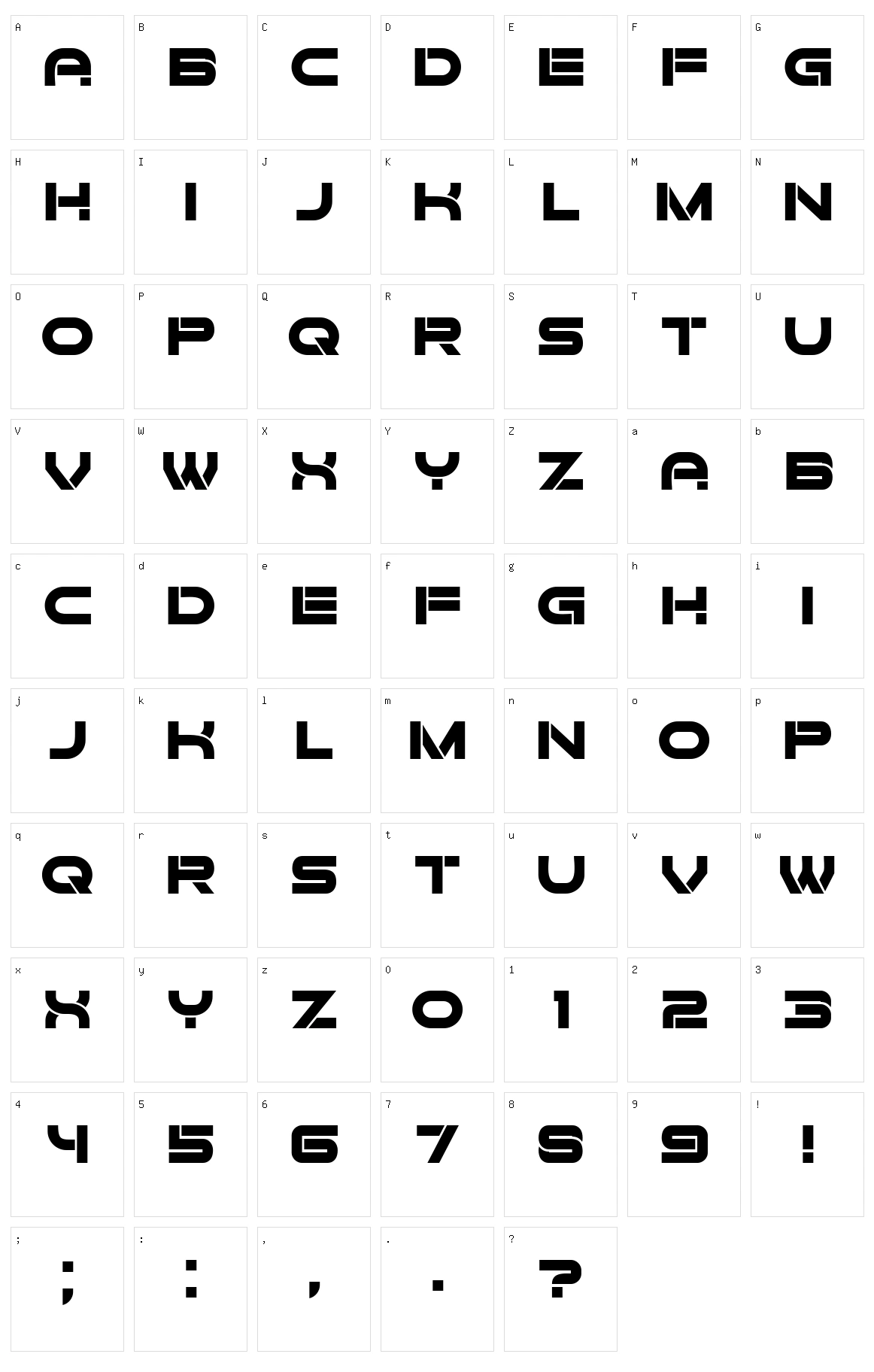 Forvertz Character Set