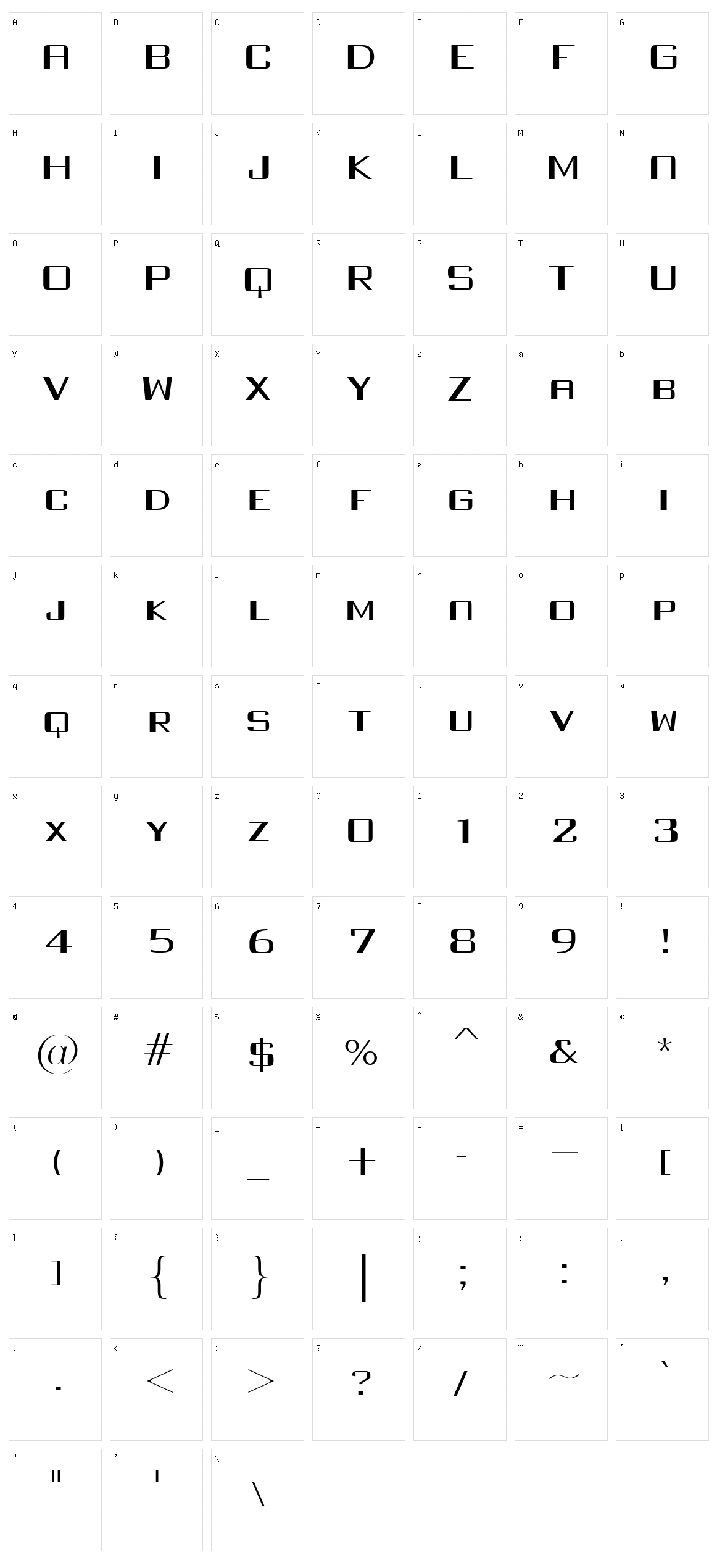 Full Injection Character Set