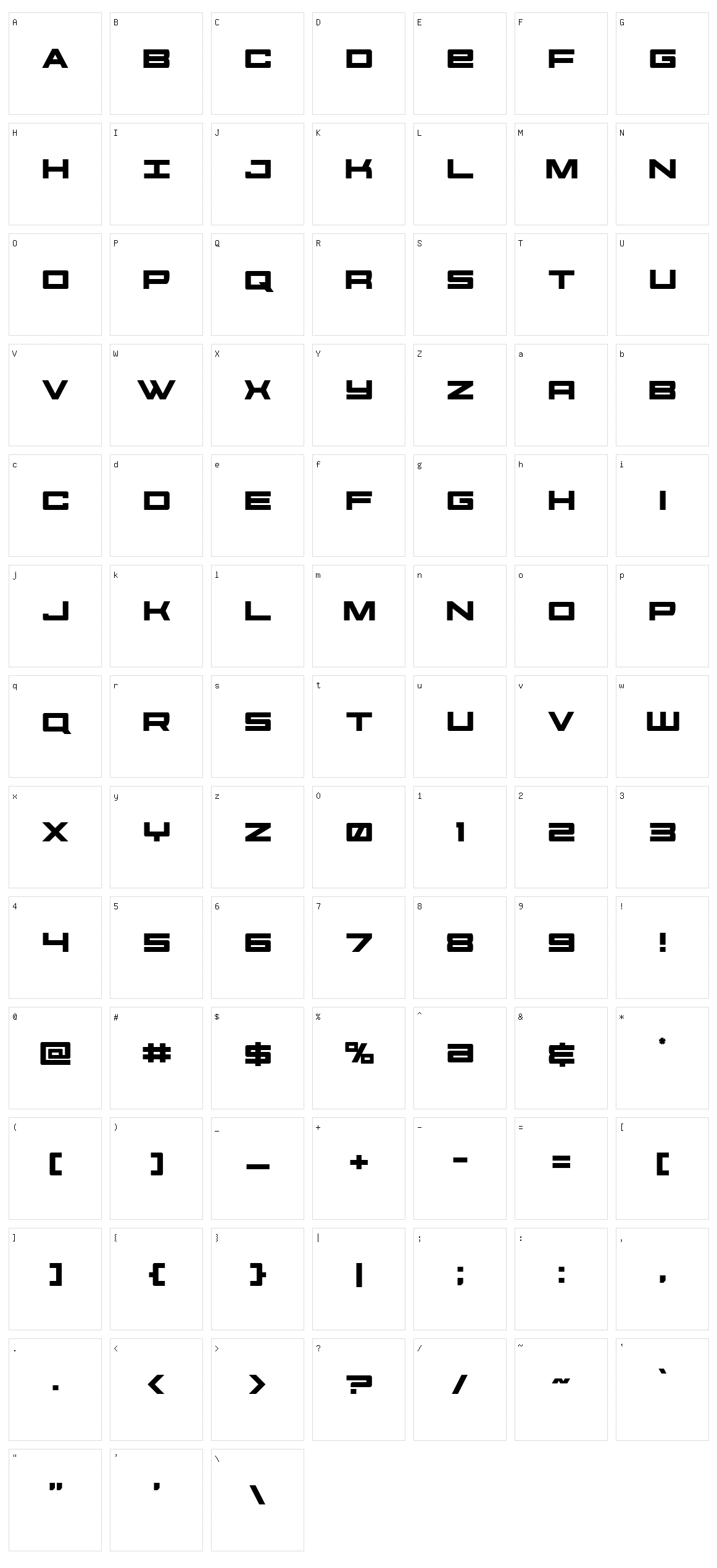 Future Forces Character Set