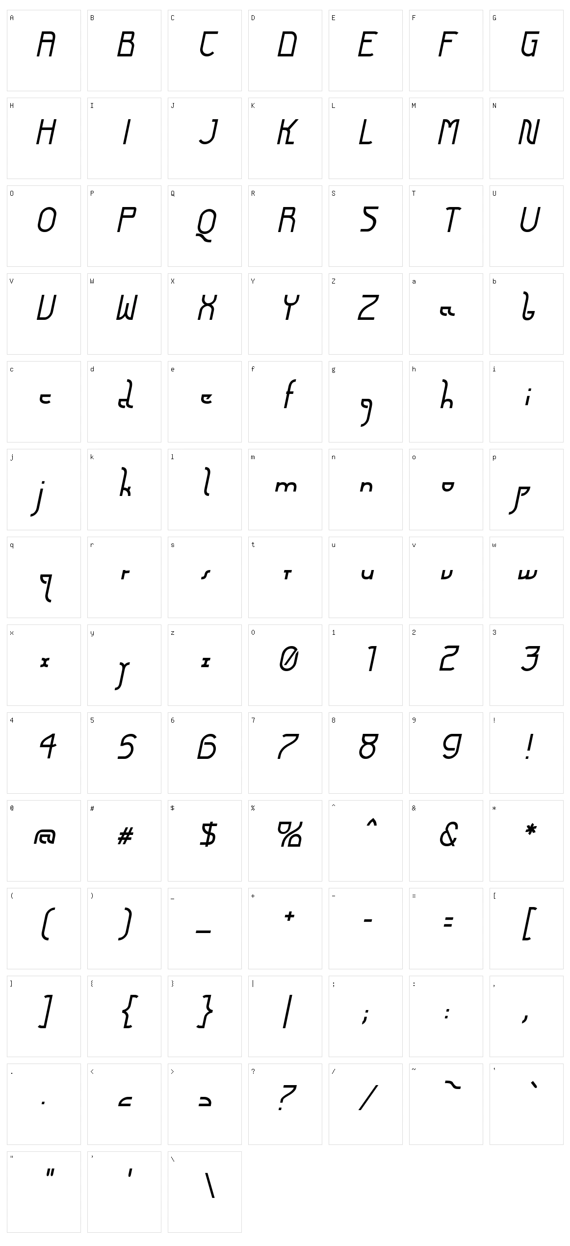 Futurex Arthur Character Set