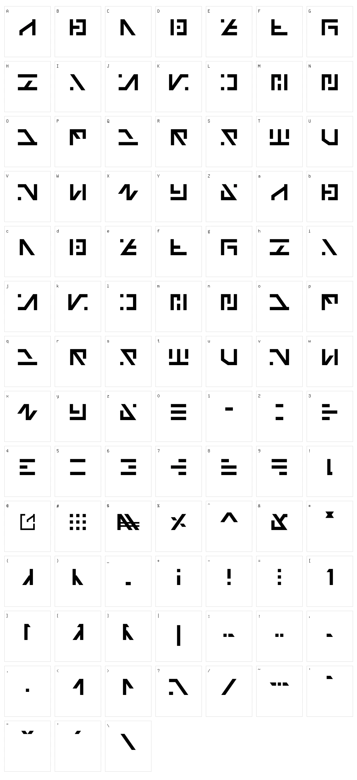 Galactico Basic Character Set