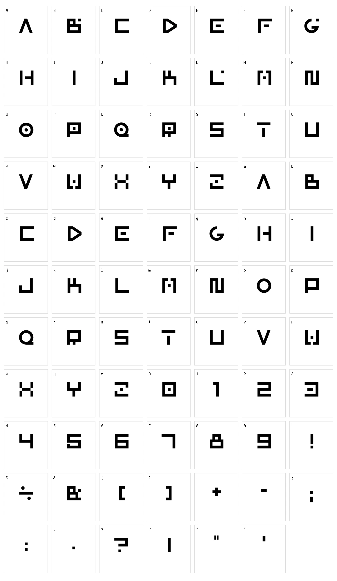 Galaxia Character Set