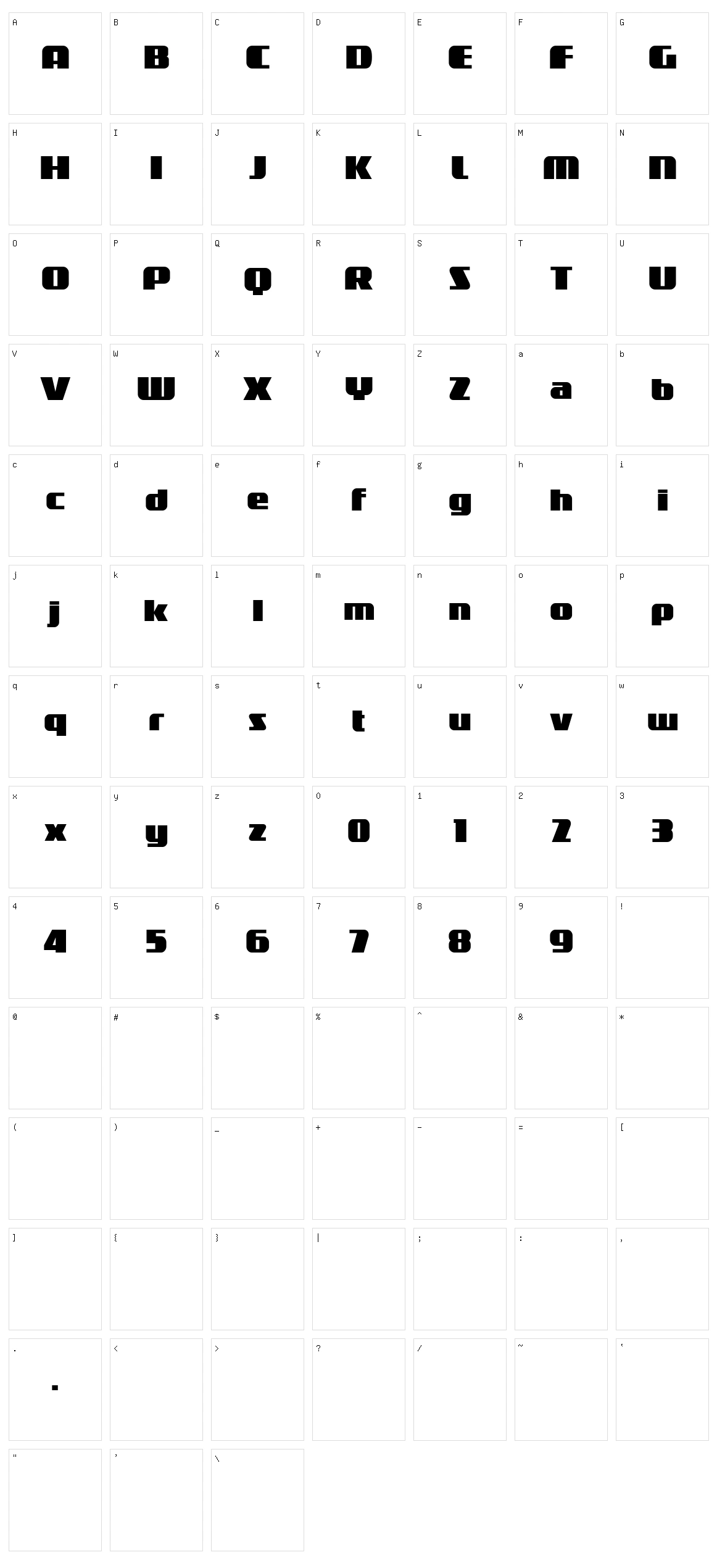 Galaxus Character Set