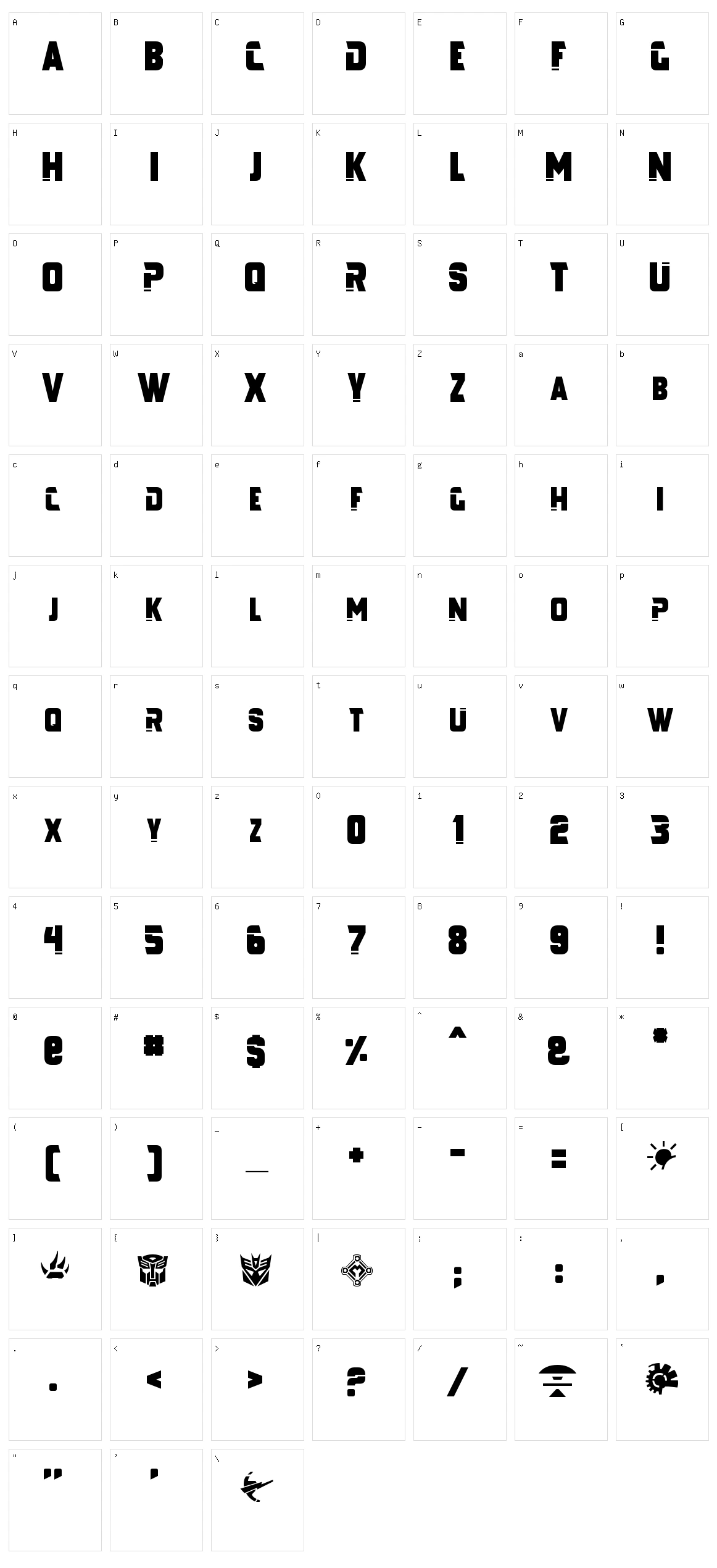 Galaxy Force Character Set