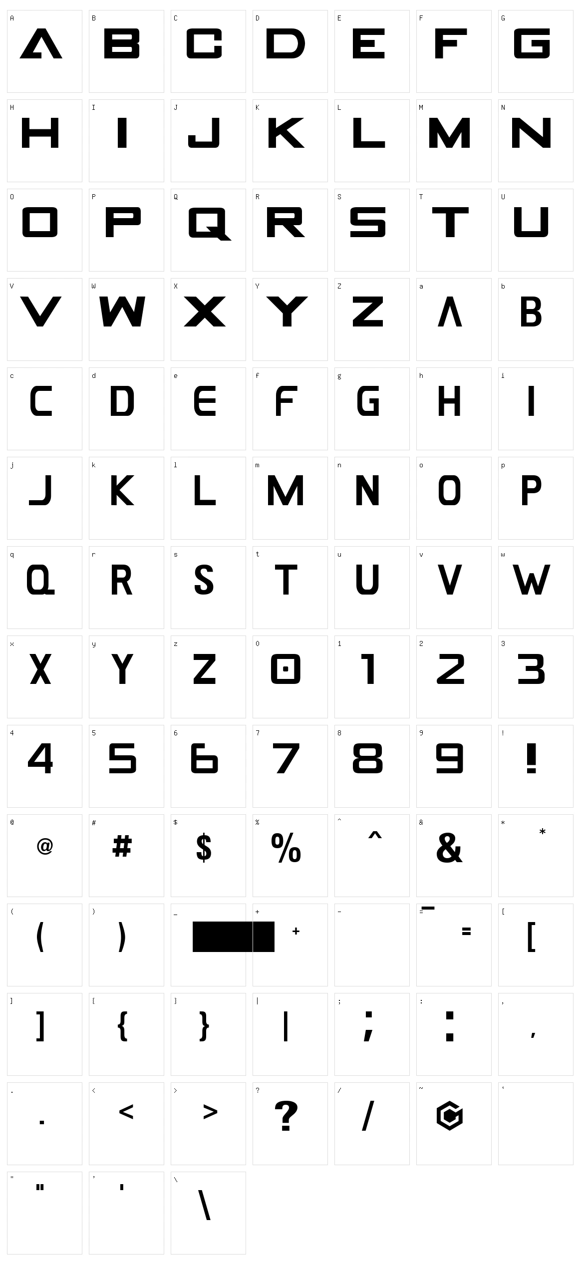 Gamecuben Character Set