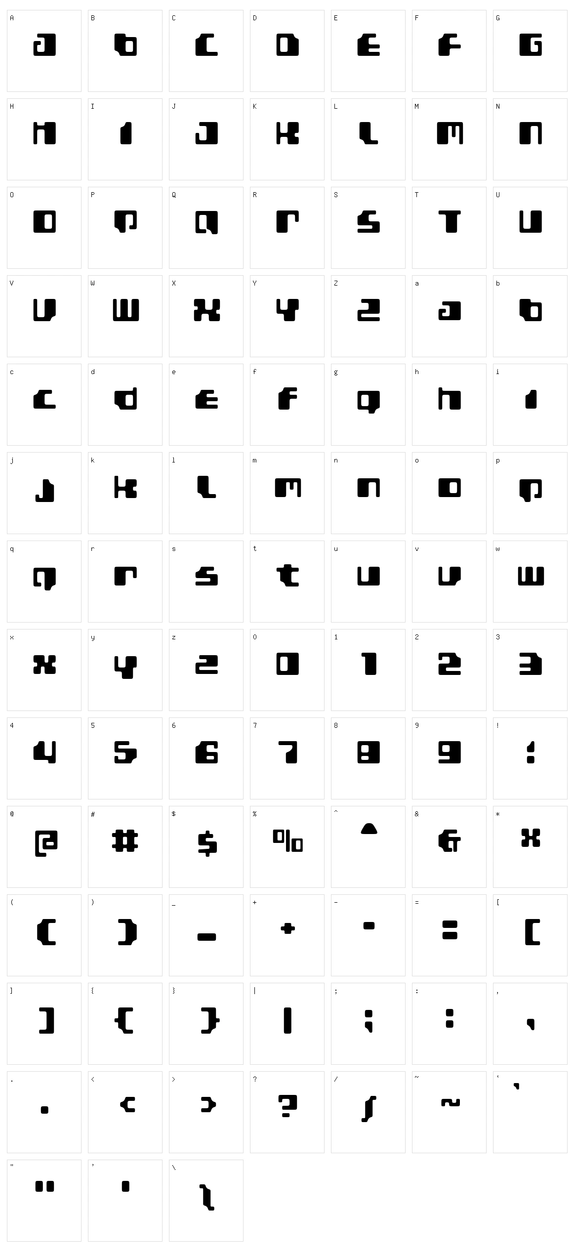 Gamma 1500 Character Set