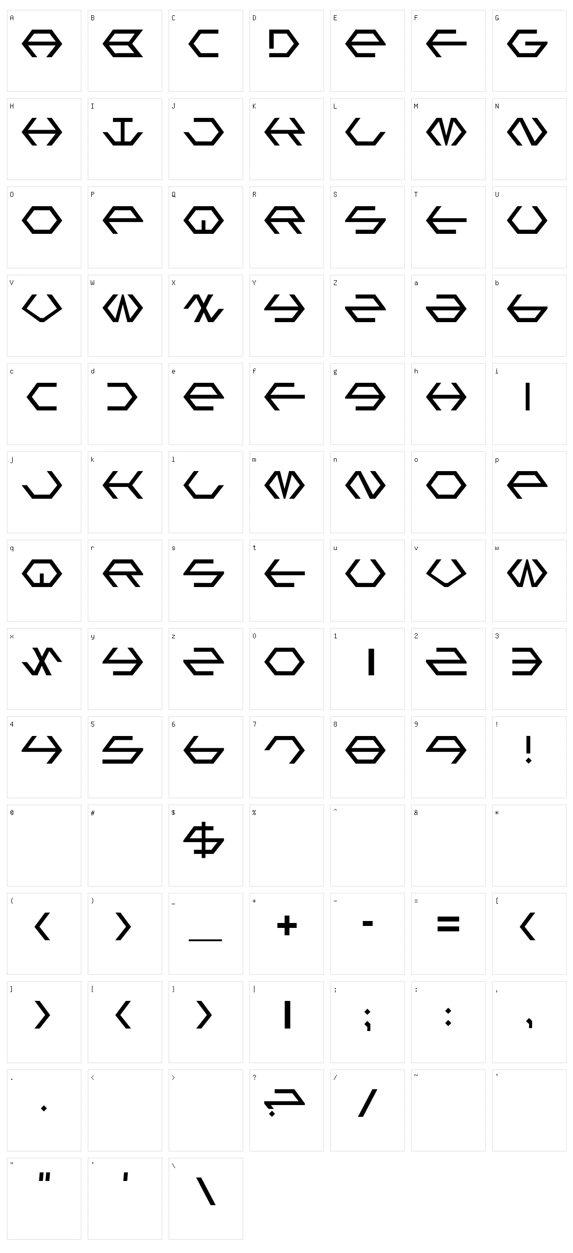 Gamma Sentry Character Set