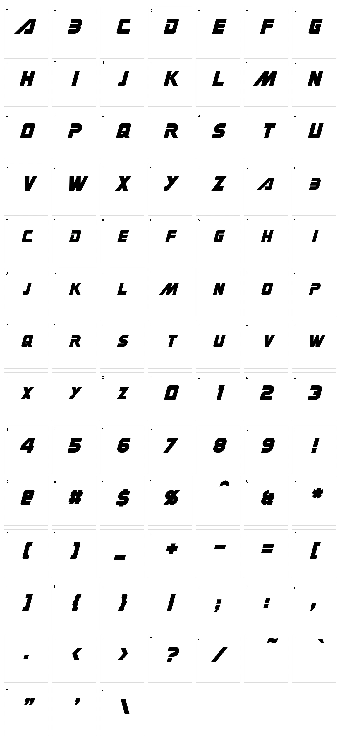 Gin Rai Character Set