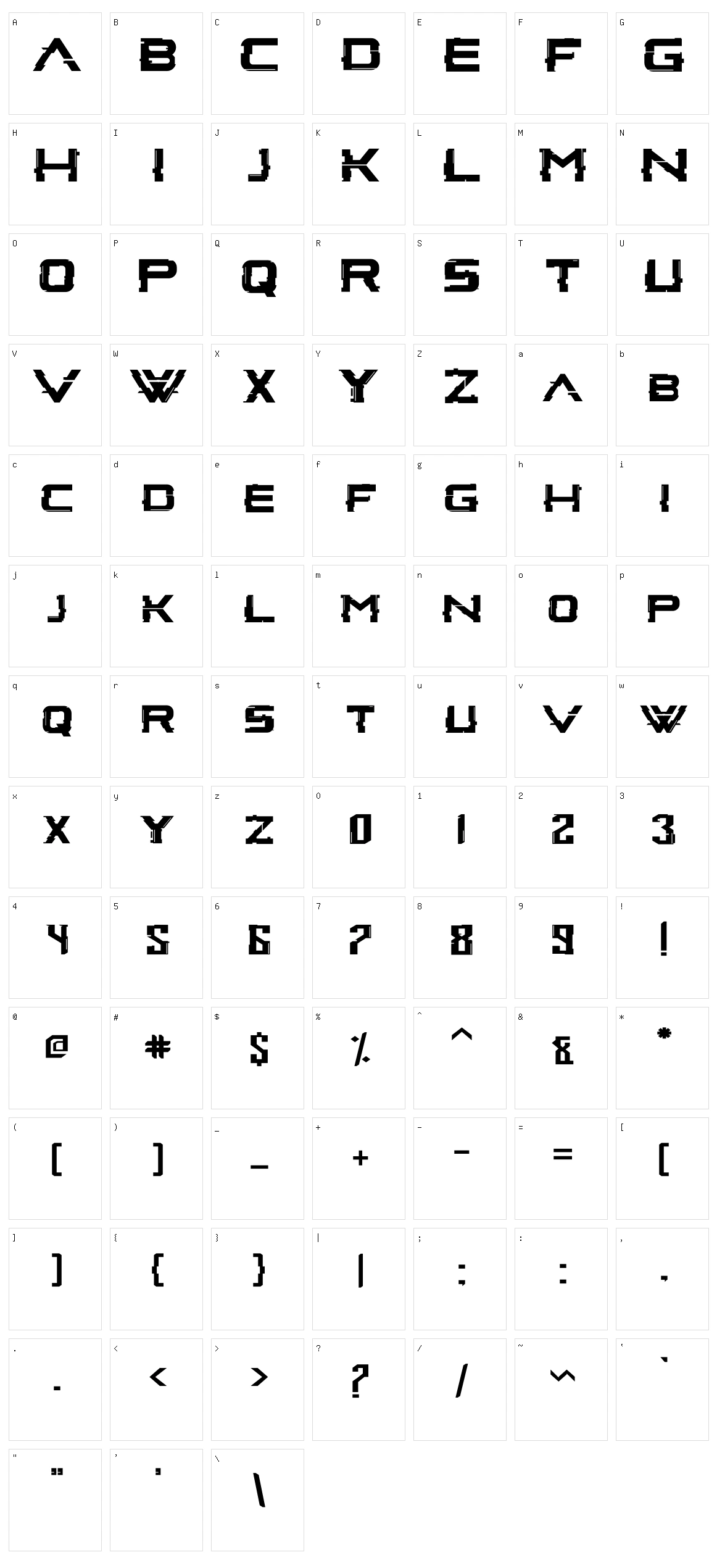 Glitch Inside Character Set