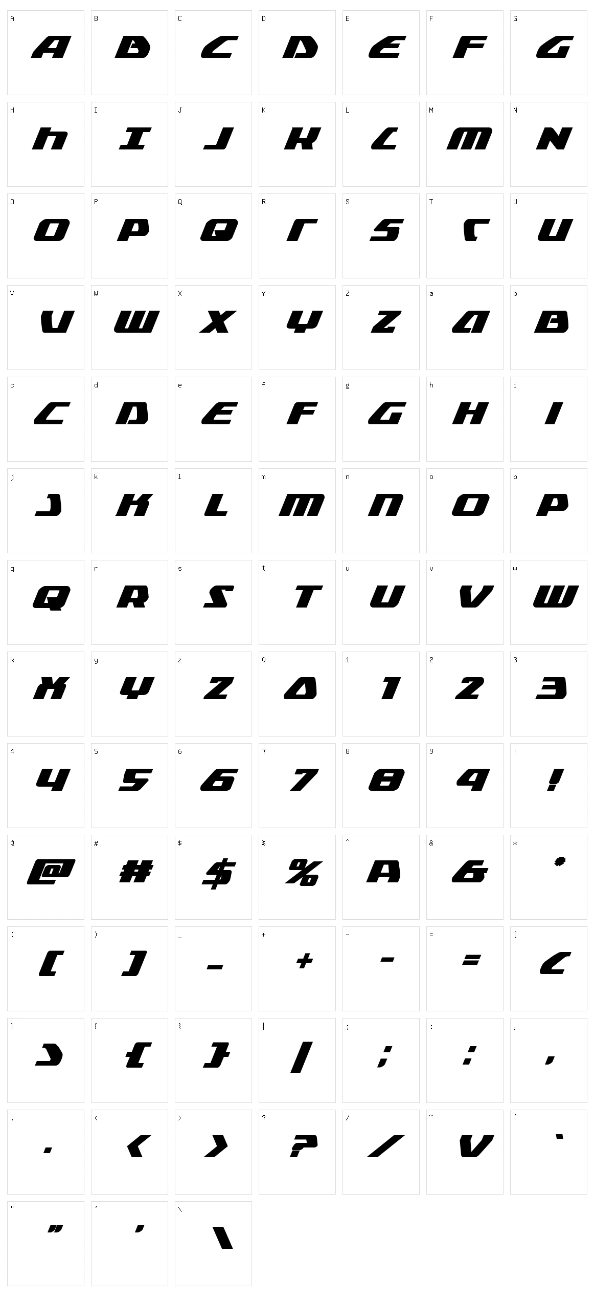 Global Dynamics Character Set