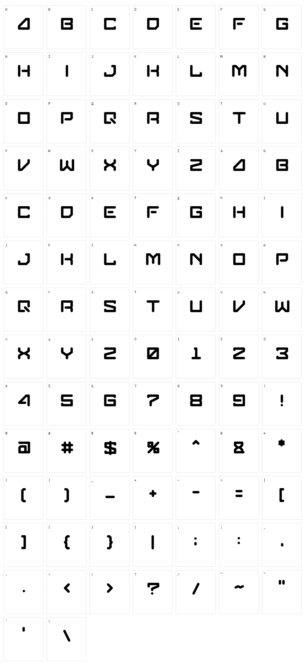 Glorian Character Set